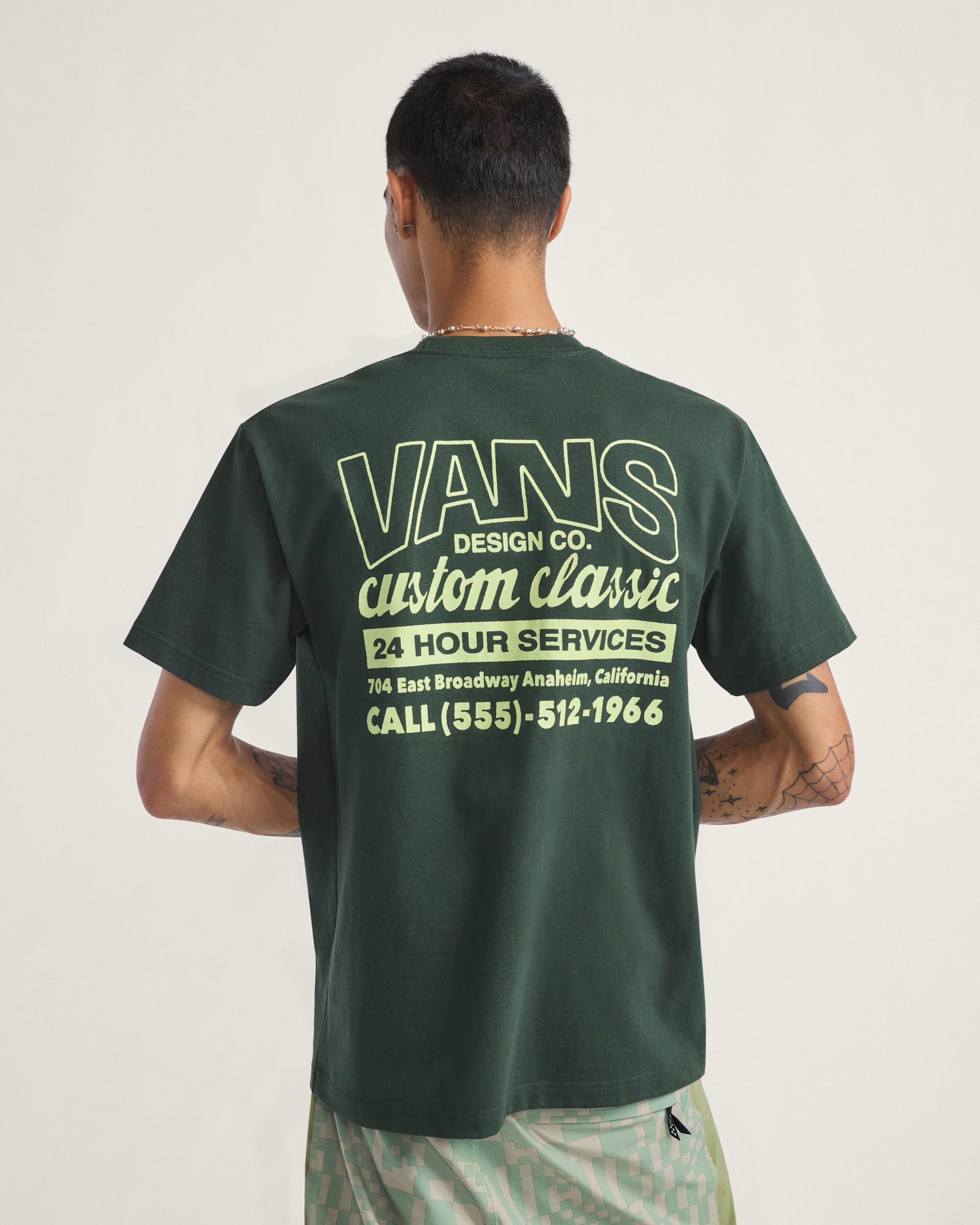 Shop Front TShirt VANS Dried Kelp Green ALT1