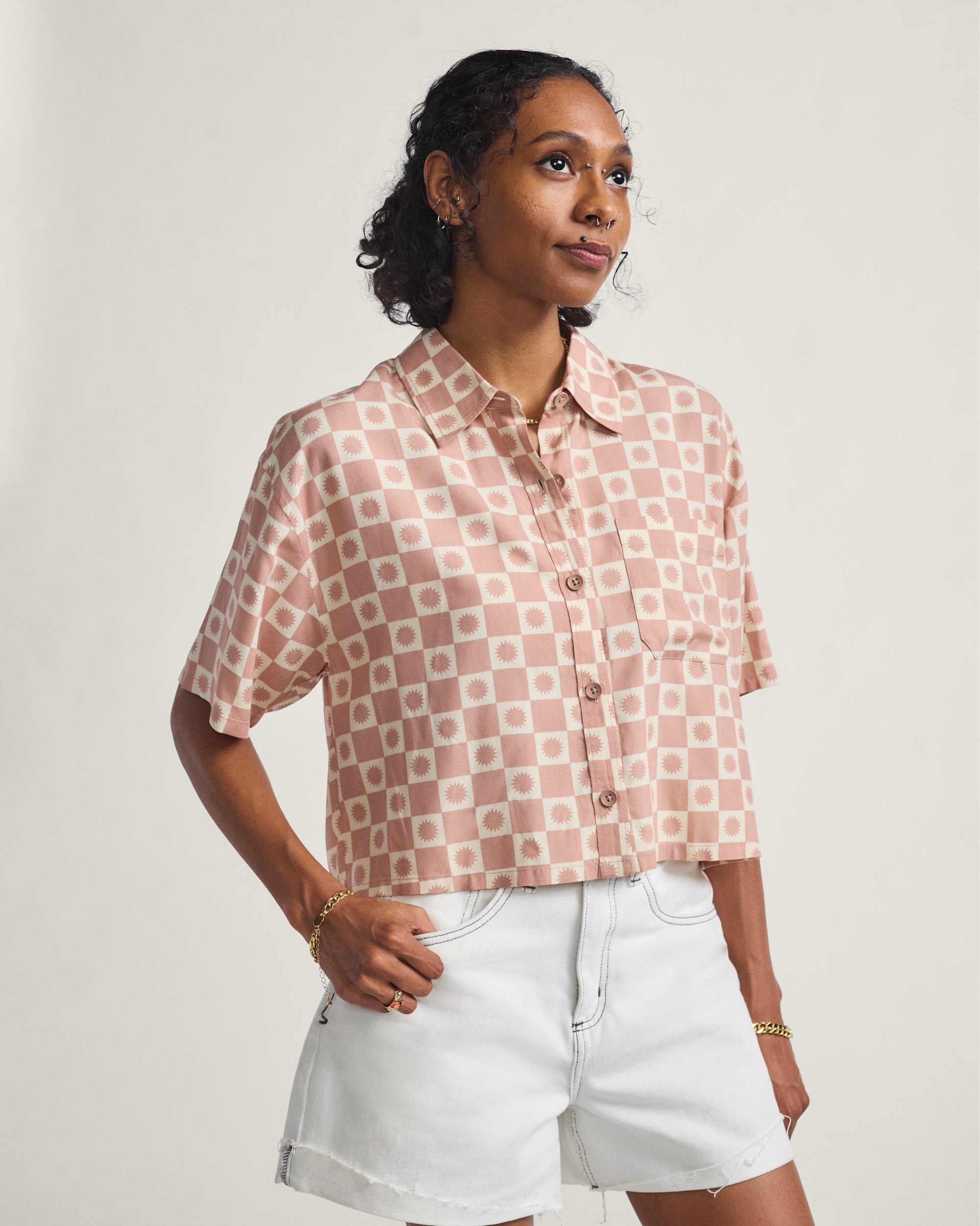 Sunny Check Shirt VANS Mauve Beige ALT1