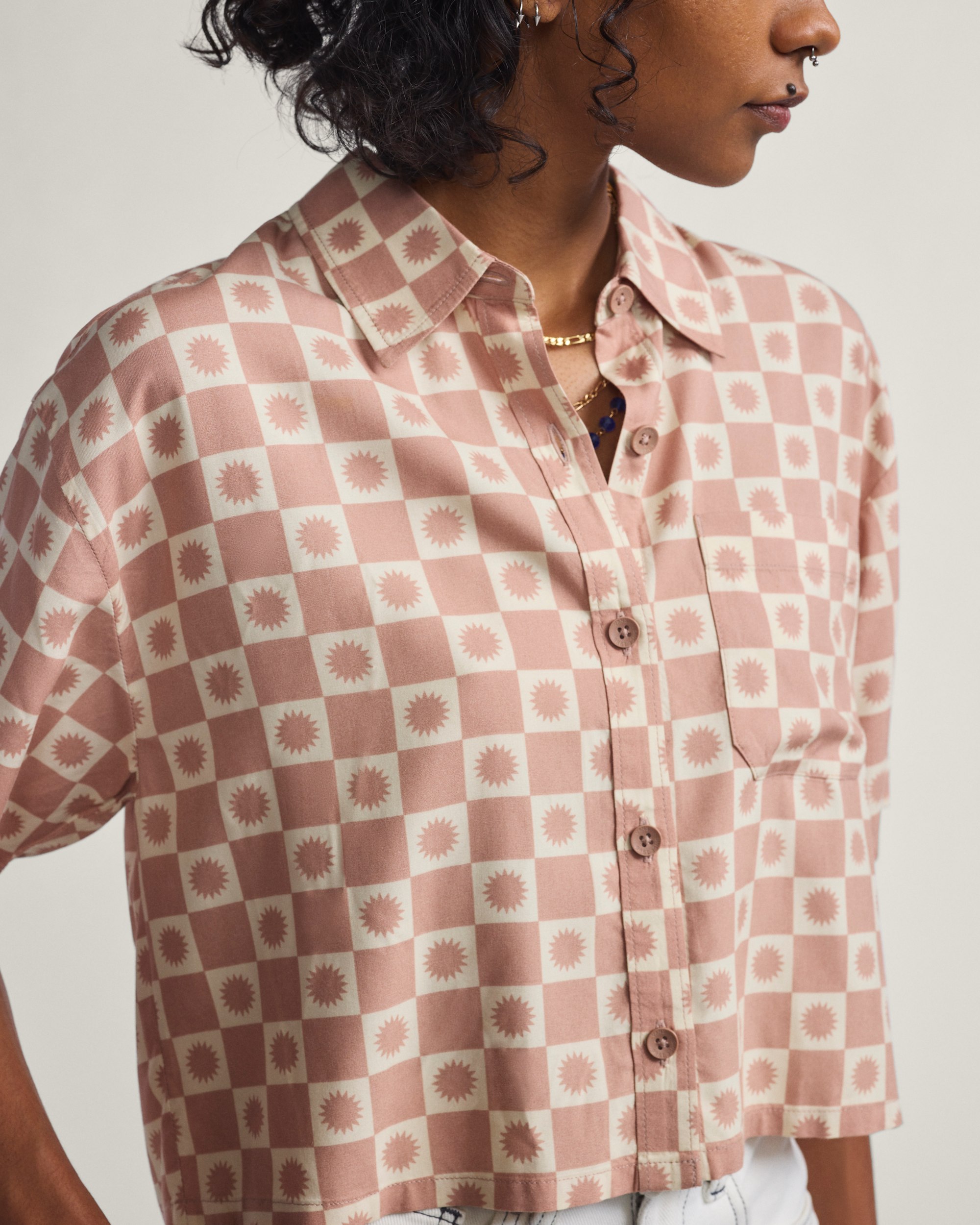 Sunny Check Shirt VANS Mauve Beige ALT3