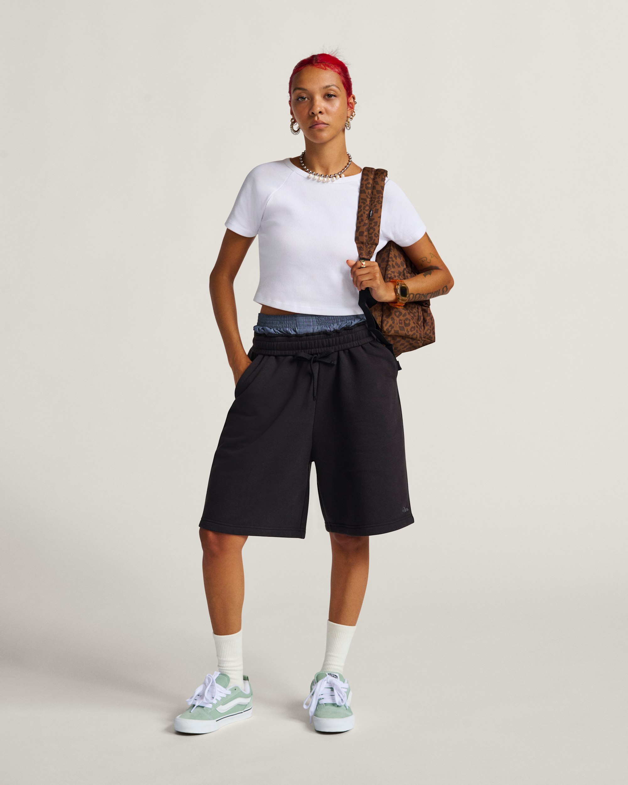 Script Logo Fleece Shorts VANS Black ALT3