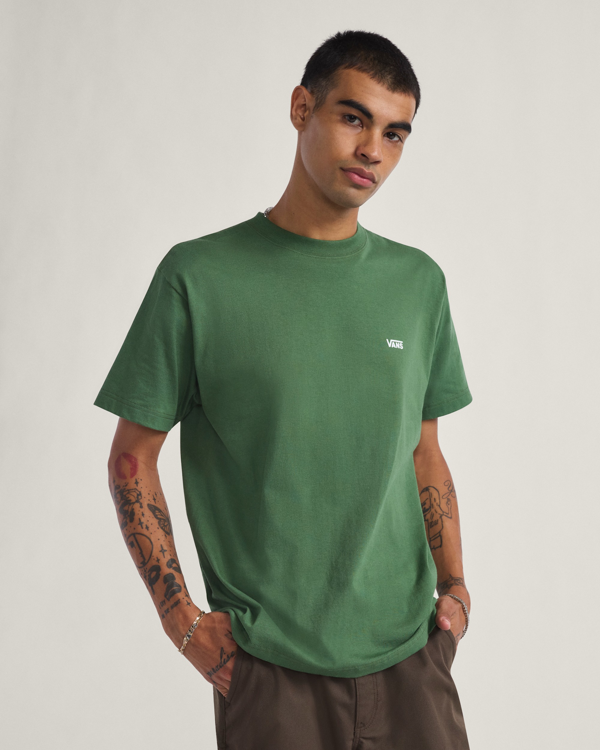 Left Chest Logo TShirt VANS Pine Forest Green ALT1