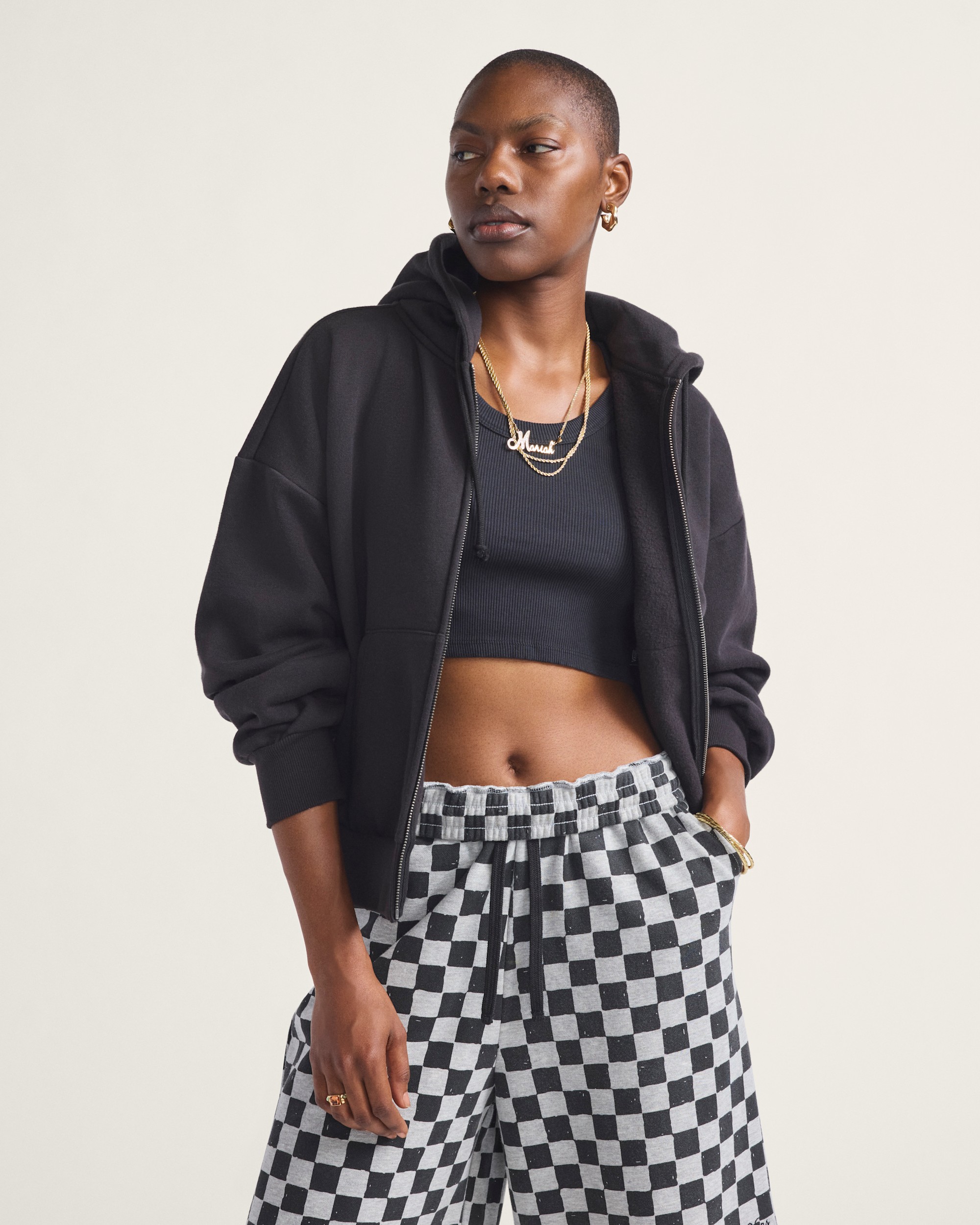 Dual Palm Retro Zip Hoodie VANS Black ALT1