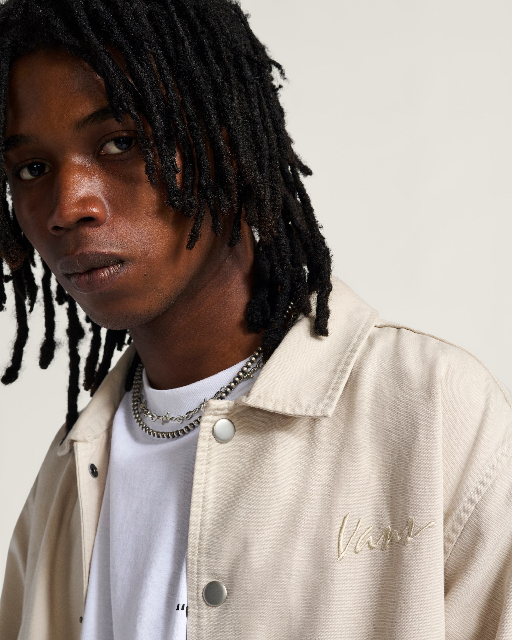 Torrey Coaches Jacket in Taupe Mist Beige | Vans