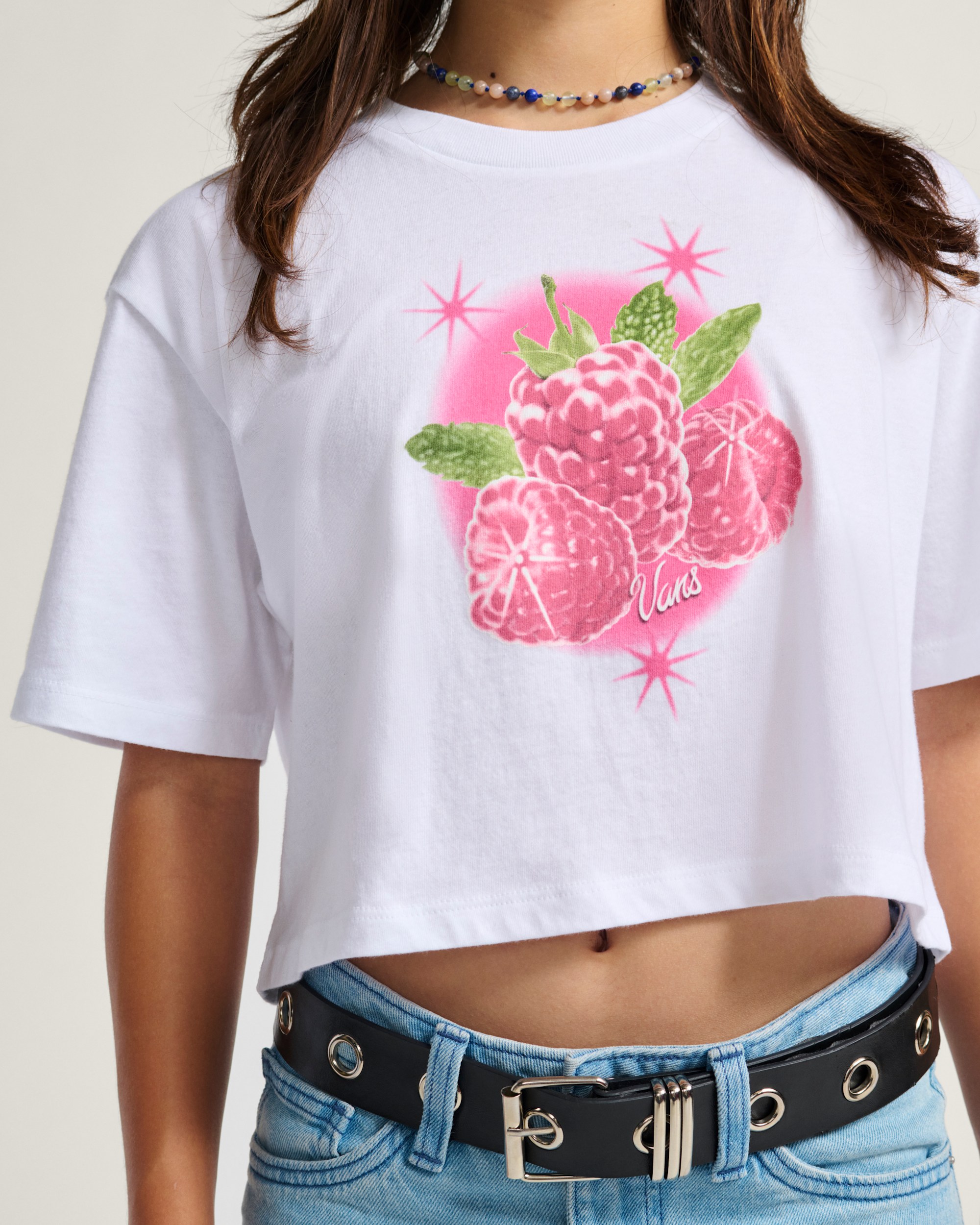 Kids Star Berries Crop TShirt VANS White ALT4
