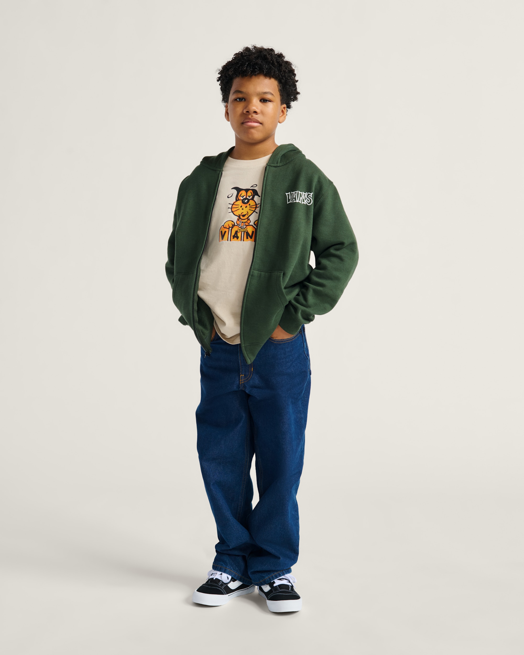 Kids Classified Zip Hoodie VANS Dried Kelp Green ALT3
