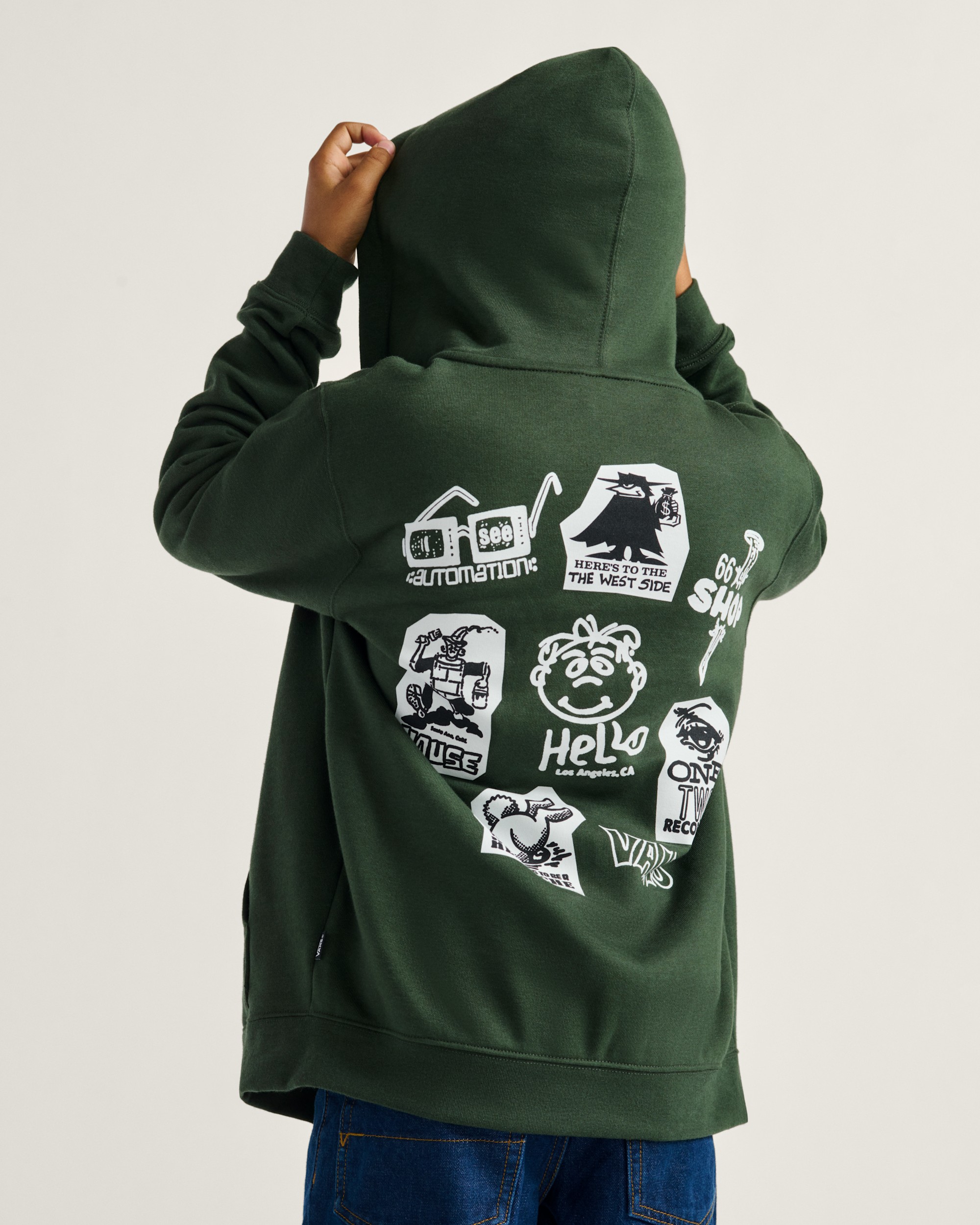 Kids Classified Zip Hoodie VANS Dried Kelp Green ALT2
