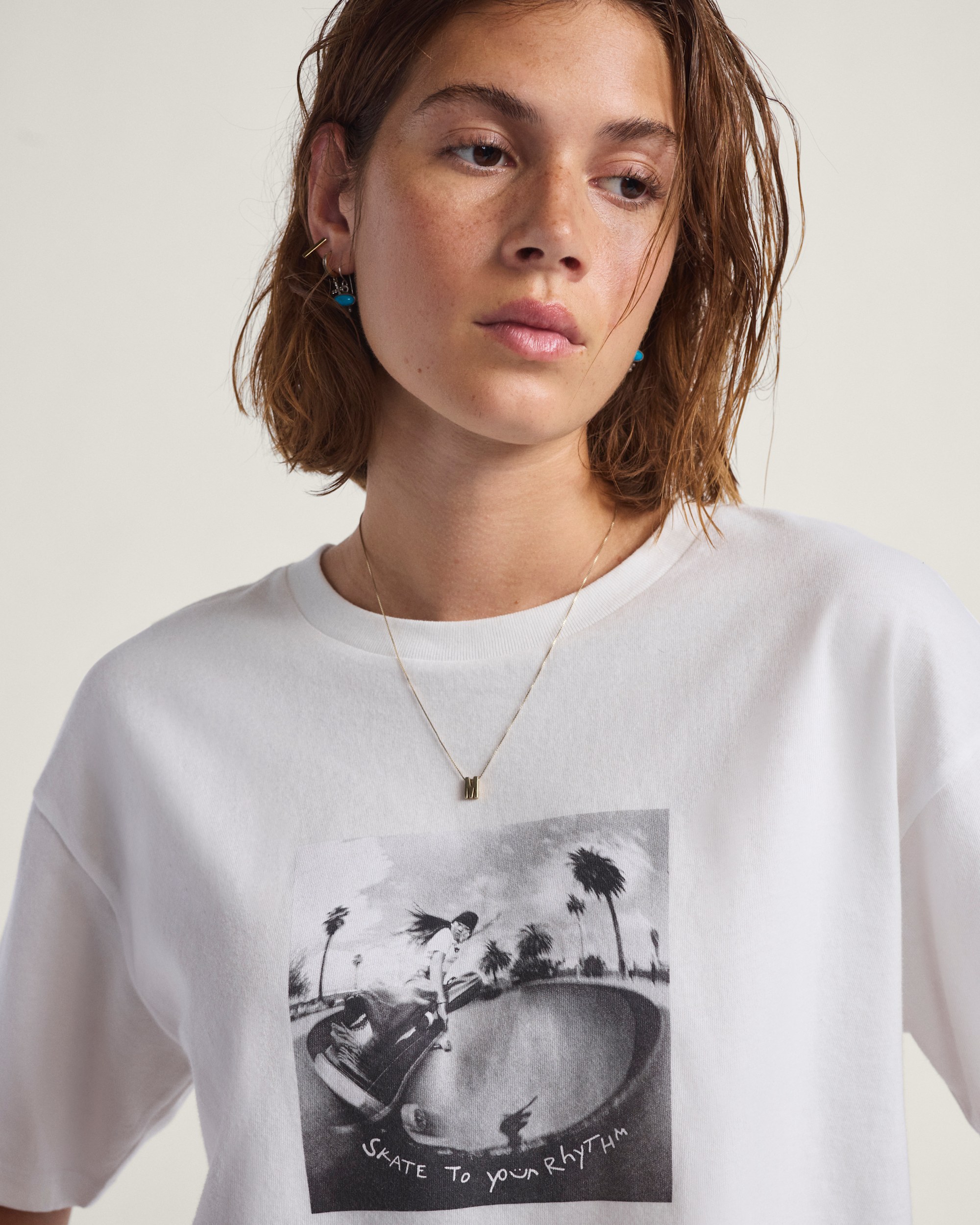 Rhythm Relaxed Crop TShirt VANS White ALT3