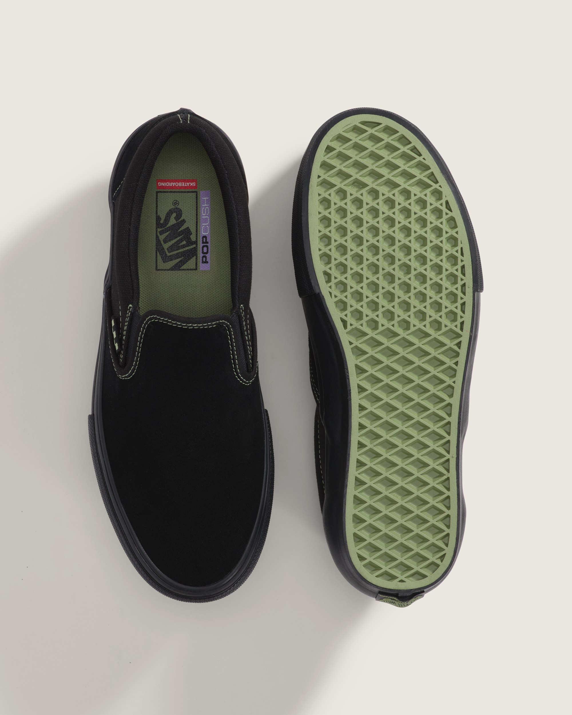 Skate SlipOn Shoe VANS Black  Olive Green ALT2