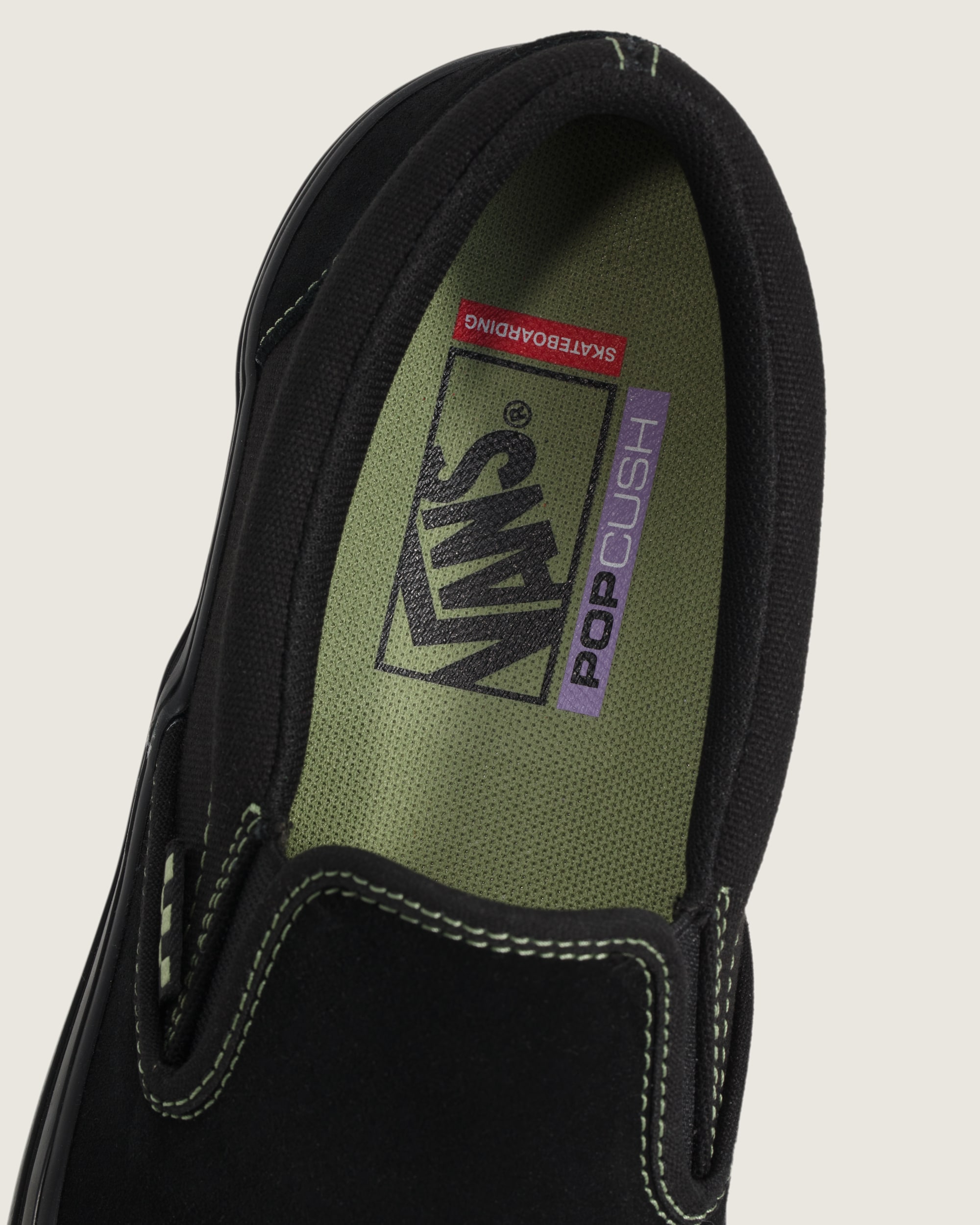 Skate SlipOn Shoe VANS Black  Olive Green ALT4