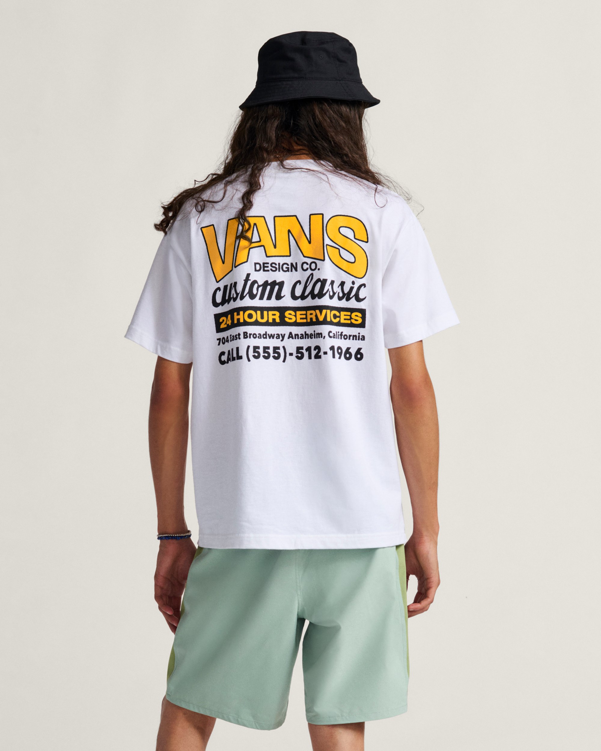 Shop Front TShirt VANS White  Sunny Yellow ALT2