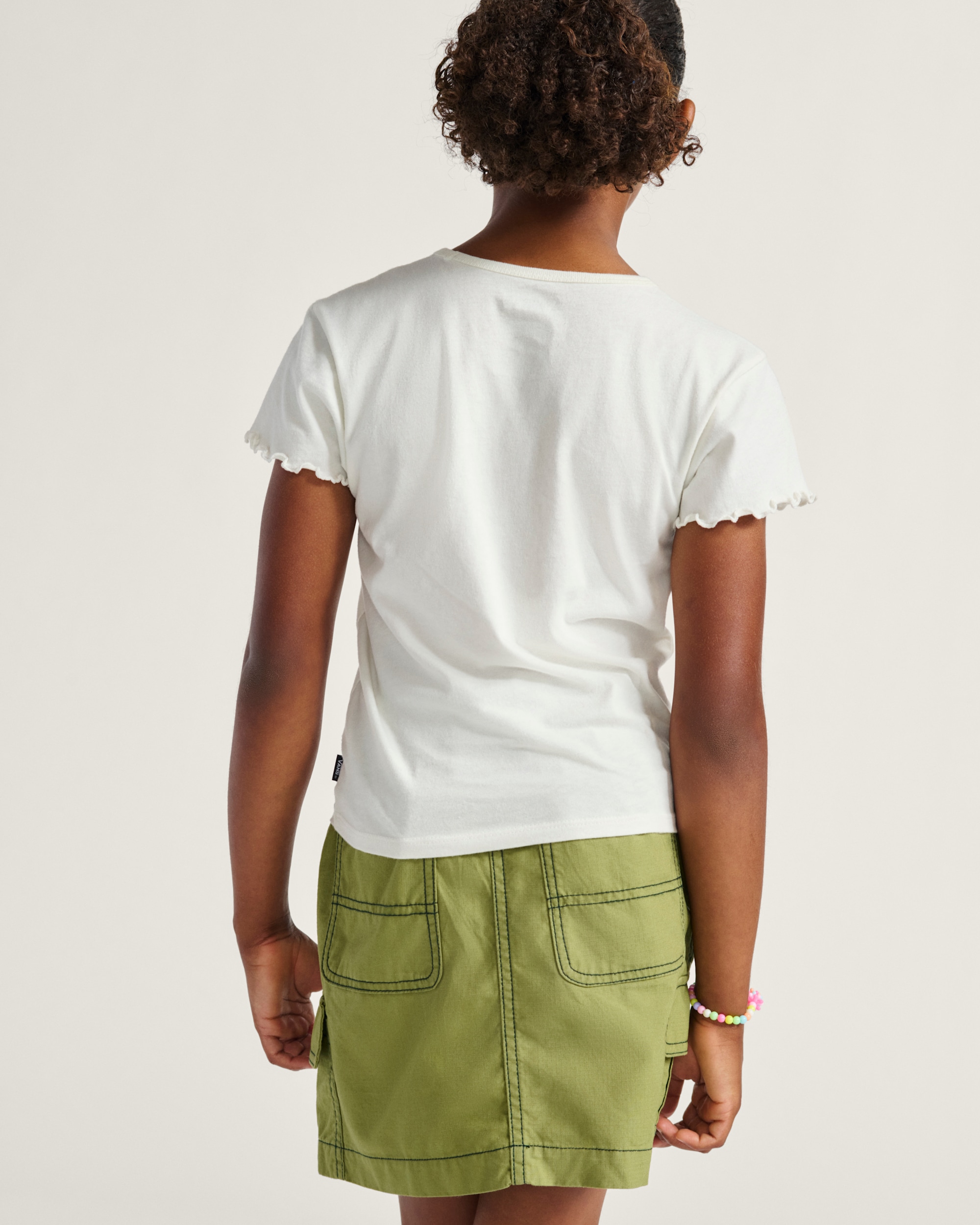 Kids Bow Ribbon Mini Tee VANS Marshmallow White ALT2