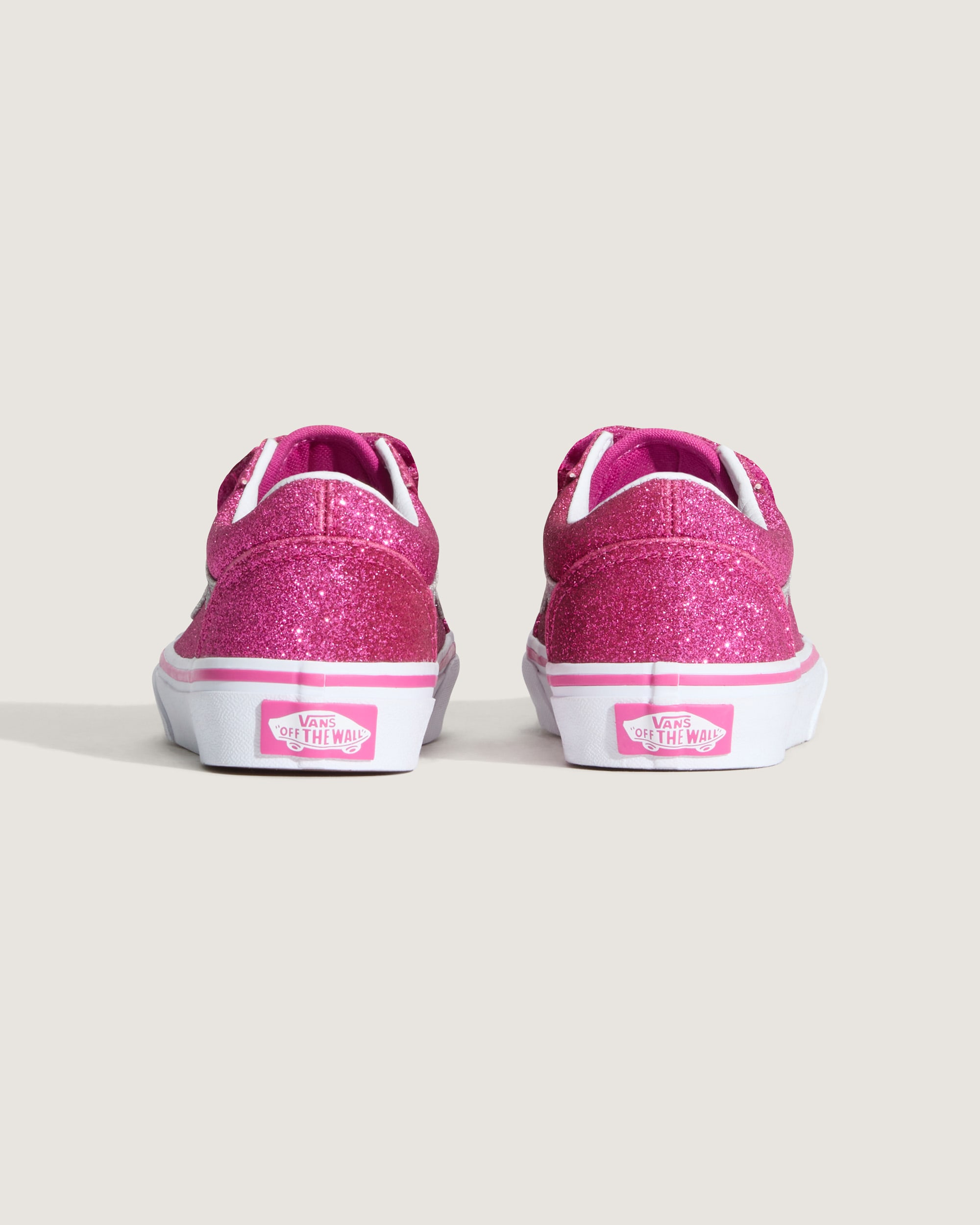 Little Kids Old Skool V Shoe VANS Glitter Raspberry Rose Pink ALT3
