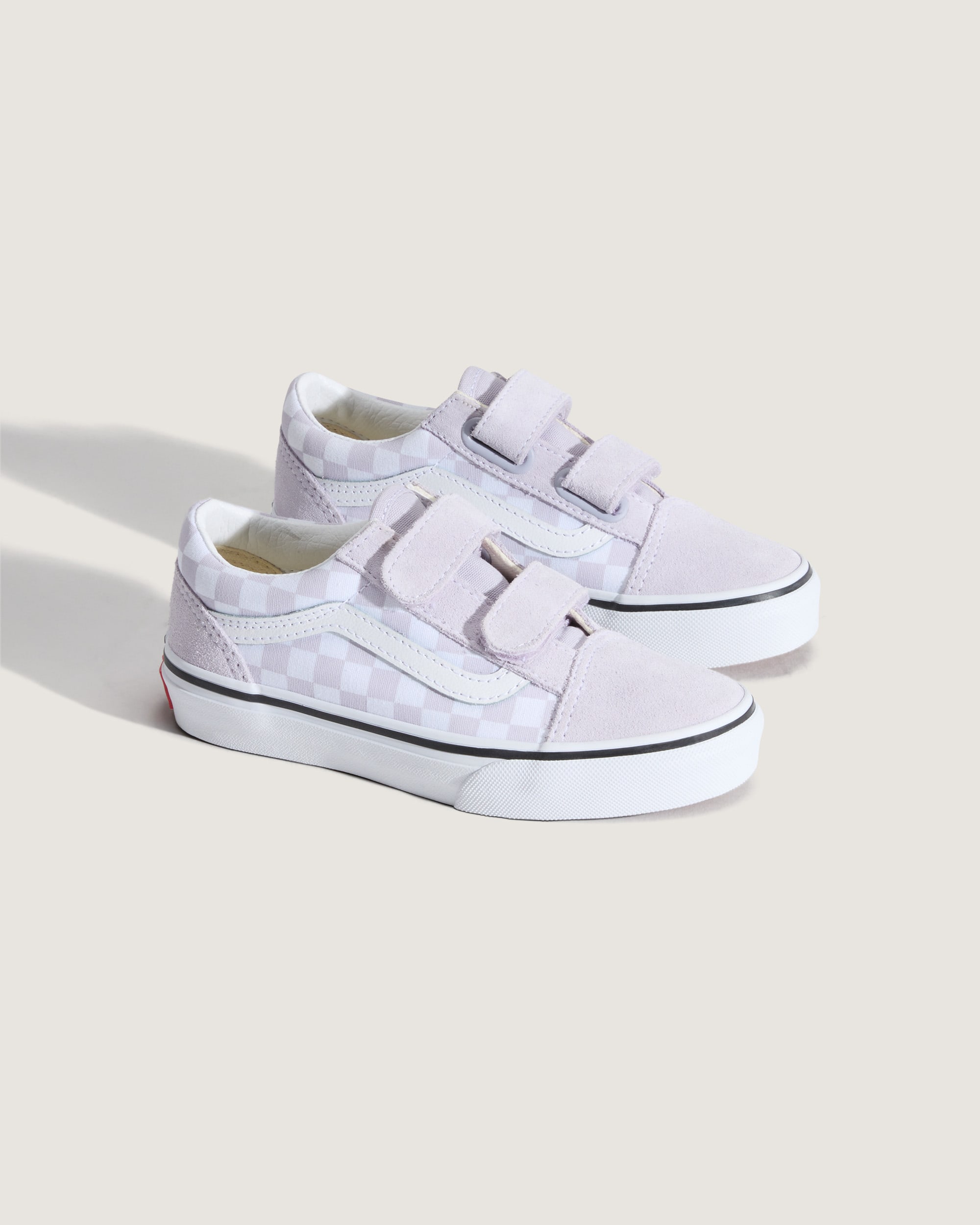 Little Kids Old Skool V Checkerboard Shoe VANS Checkerboard Lilac Mist Purple ALT1