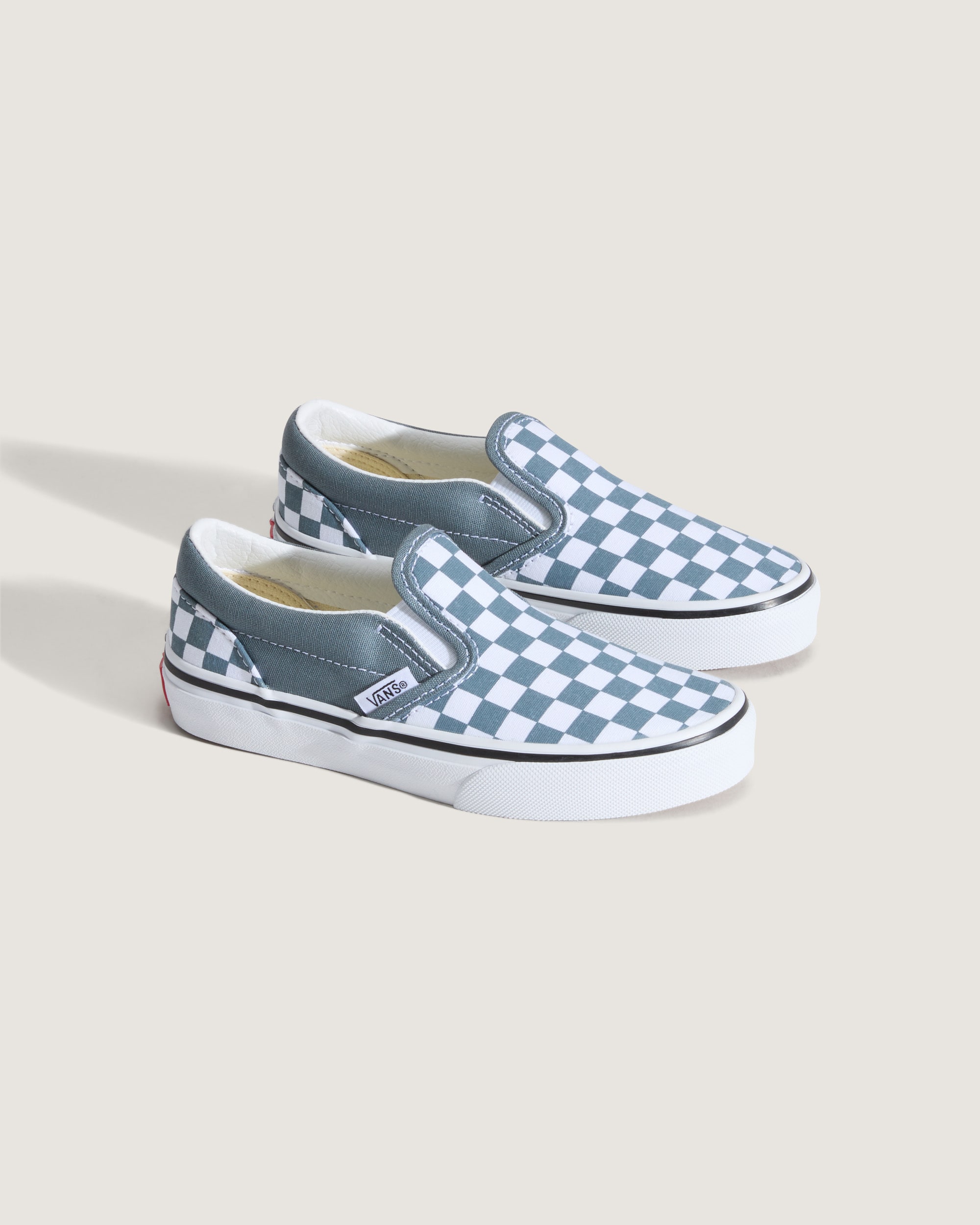 Little Kids Classic SlipOn Checkerboard Shoe VANS Checkerboard Stormy Weather Blue ALT1