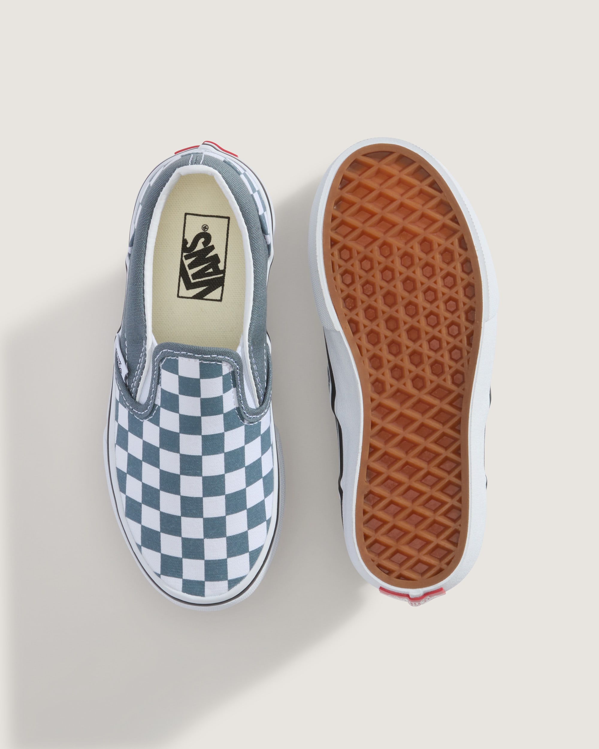 Little Kids Classic SlipOn Checkerboard Shoe VANS Checkerboard Stormy Weather Blue ALT2