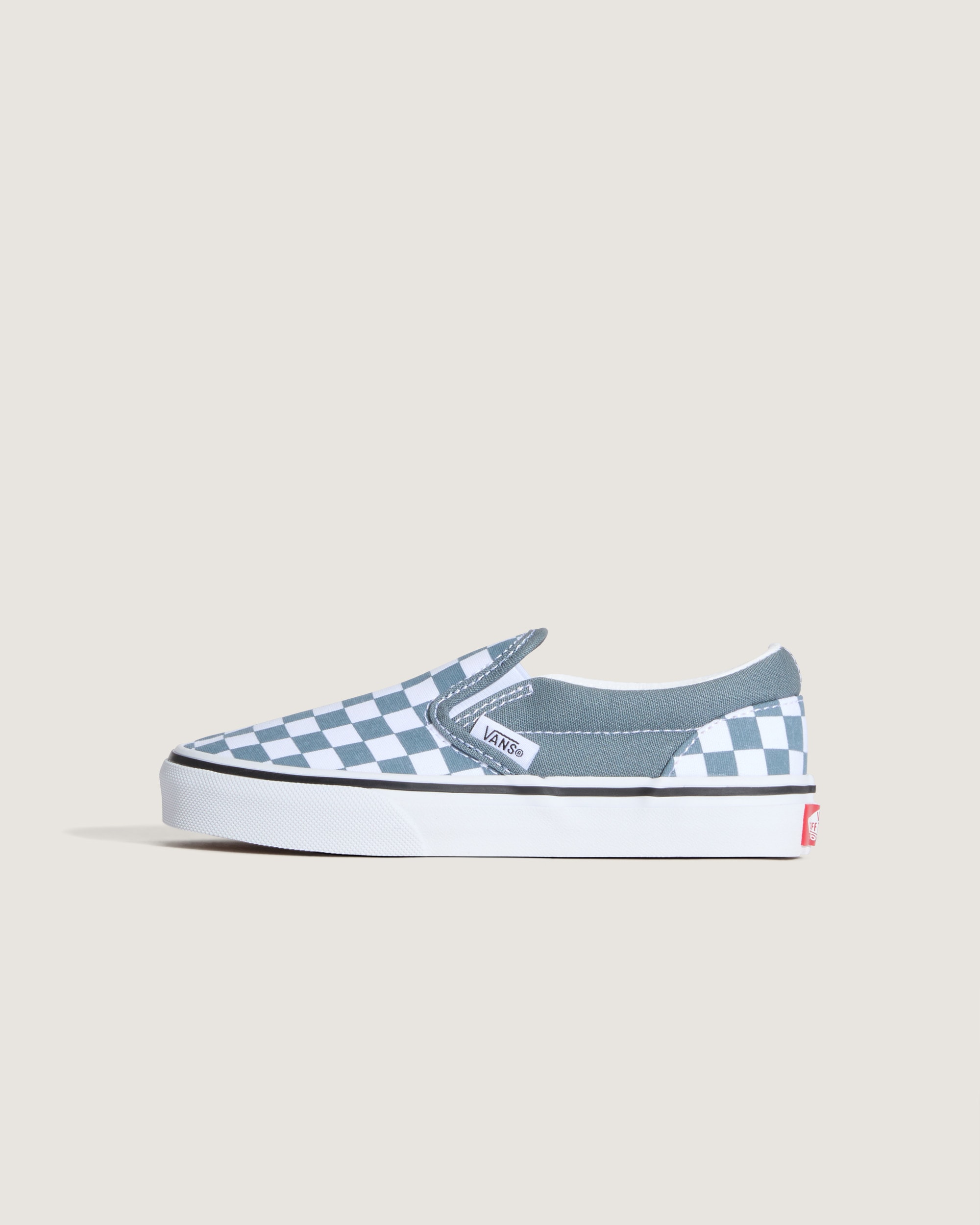 Little Kids Classic SlipOn Checkerboard Shoe VANS Checkerboard Stormy Weather Blue HERO