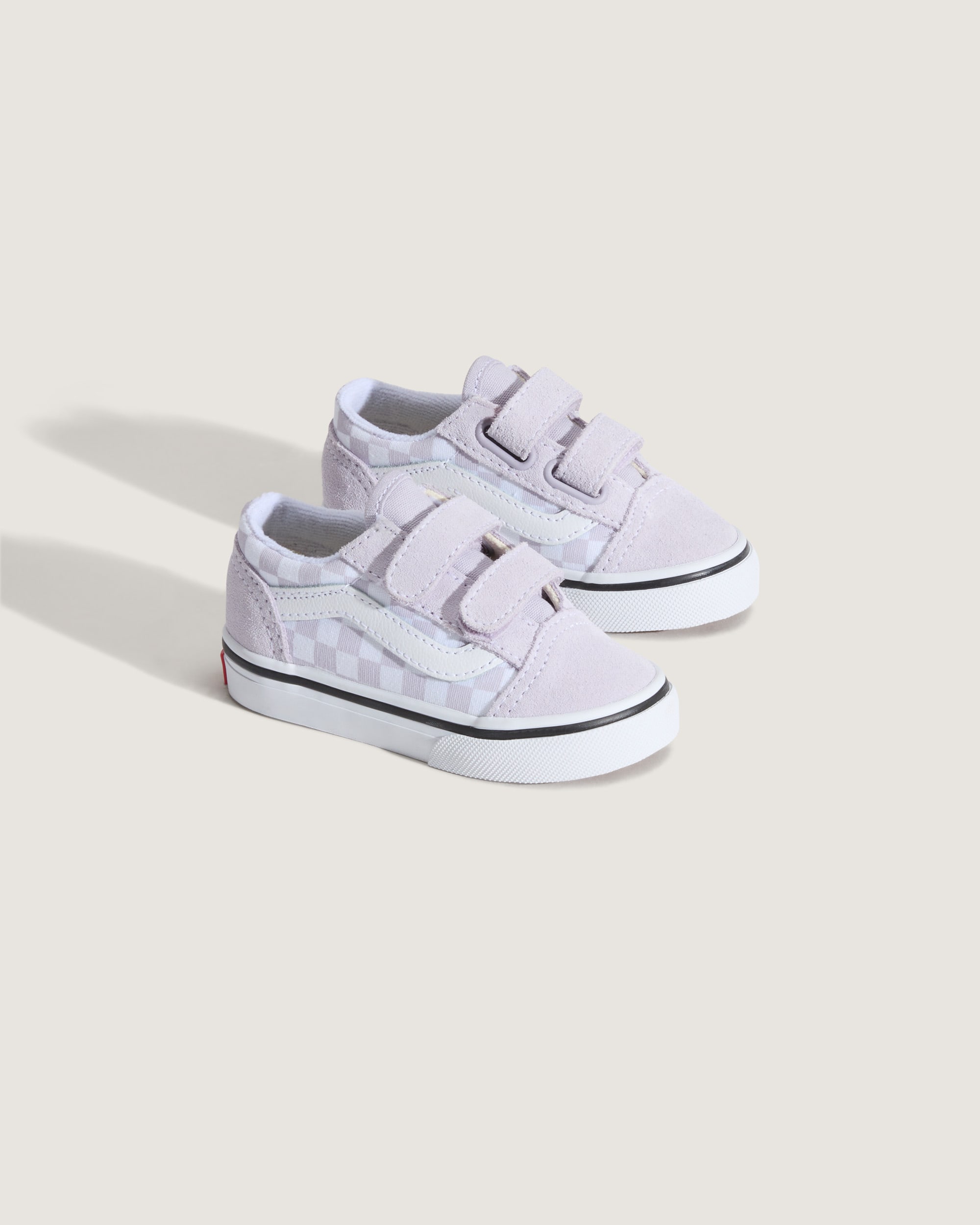 Toddler Old Skool V Checkerboard Shoe VANS Checkerboard Lilac Mist Purple ALT1