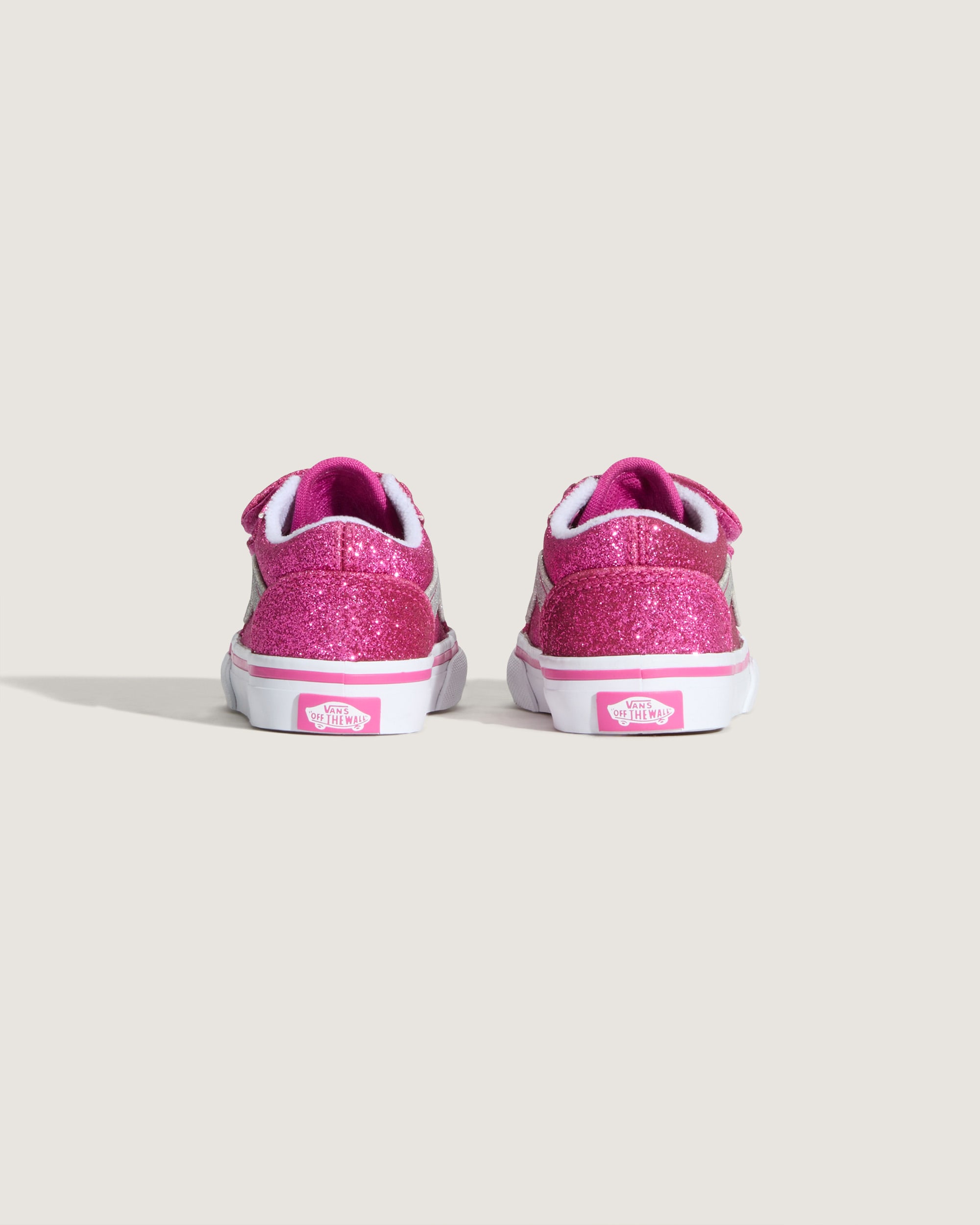 Toddler Old Skool V Shoe VANS Glitter Raspberry Rose Pink ALT3