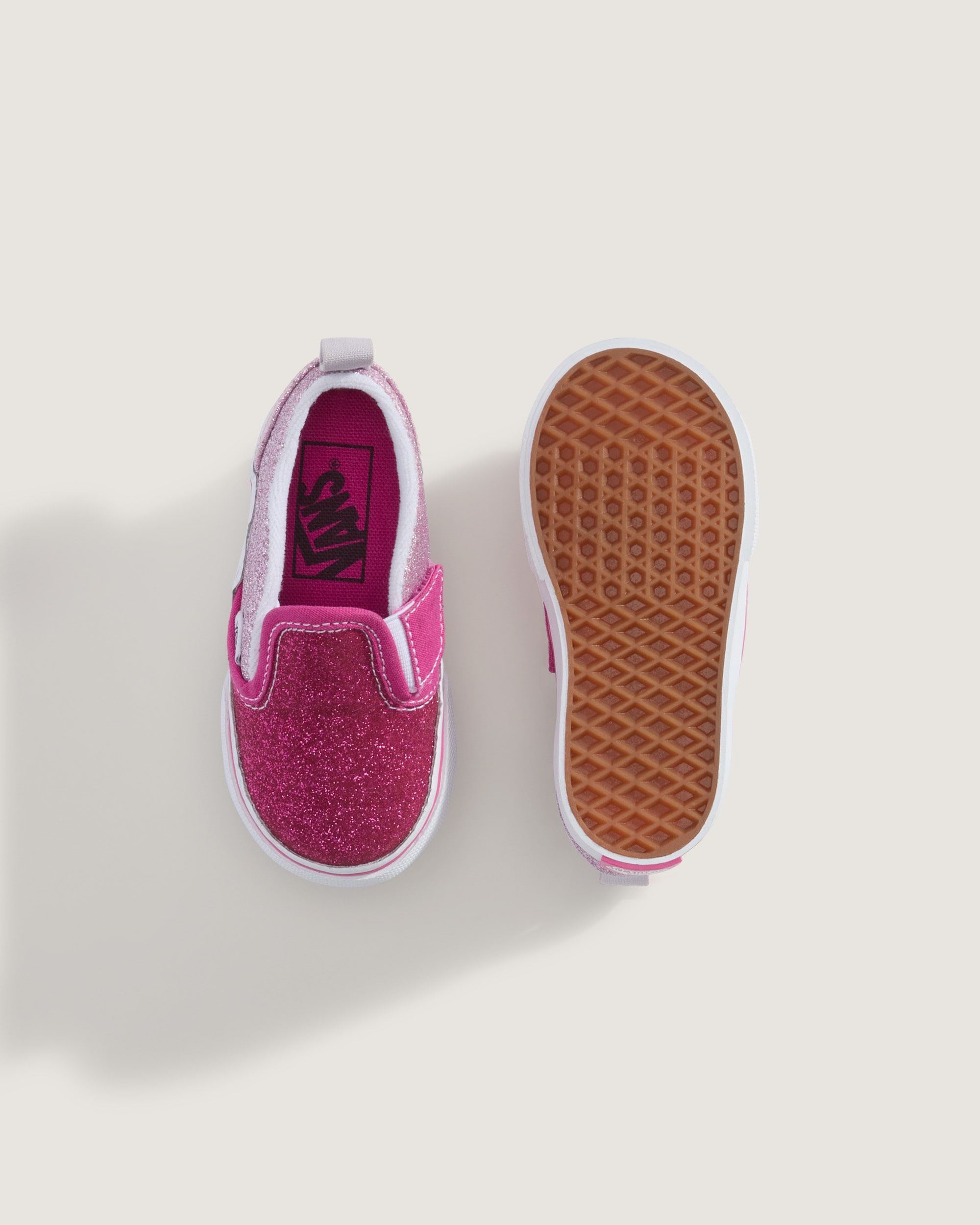 Toddler Classic SlipOn V Shoe VANS Glitter Raspberry Rose Pink ALT2