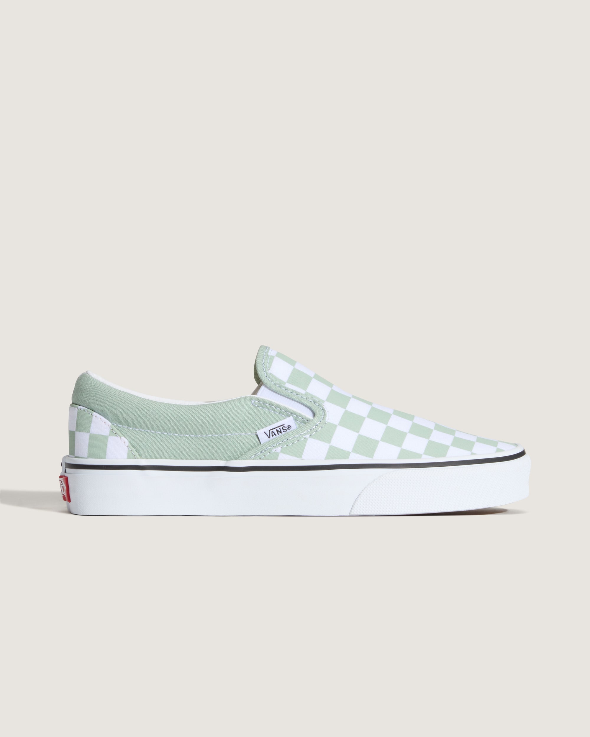 Classic SlipOn Checkerboard Shoe VANS Grey Olive Green  White ALT4