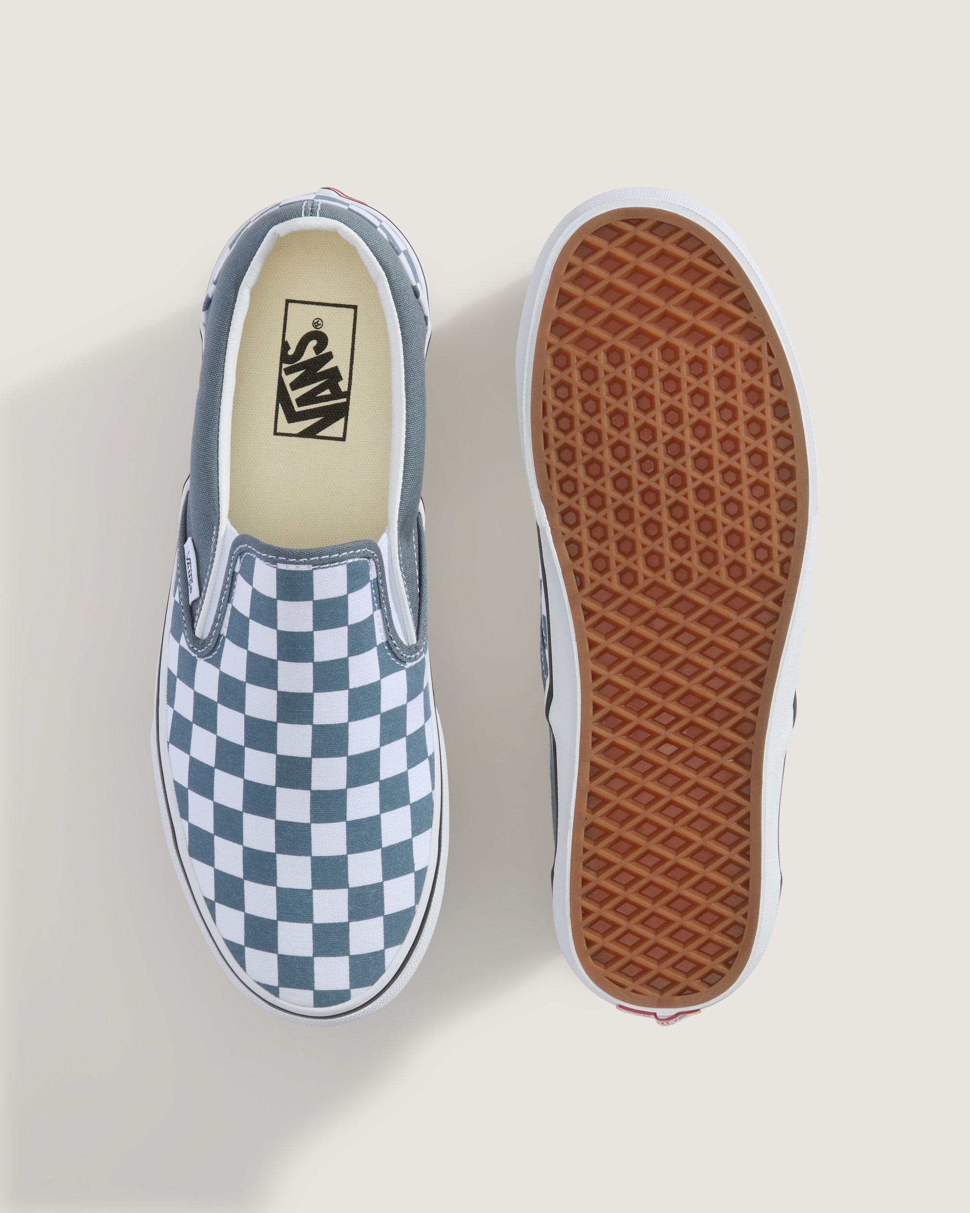 Classic SlipOn Checkerboard Shoe VANS Checkerboard Stormy Weather Blue ALT2
