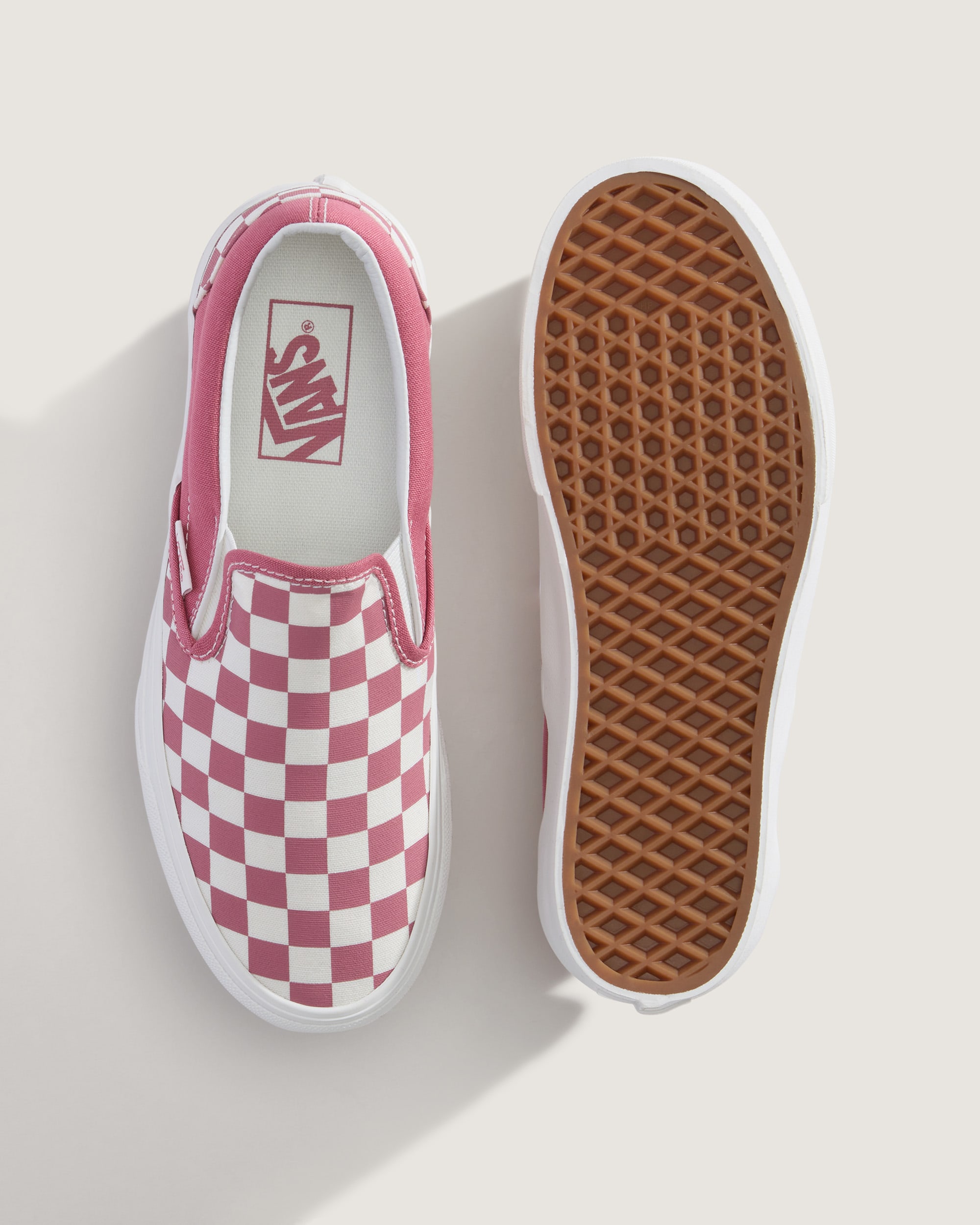 Classic SlipOn Platform Checkerboard Shoe VANS Mauvewood Pink  White ALT2