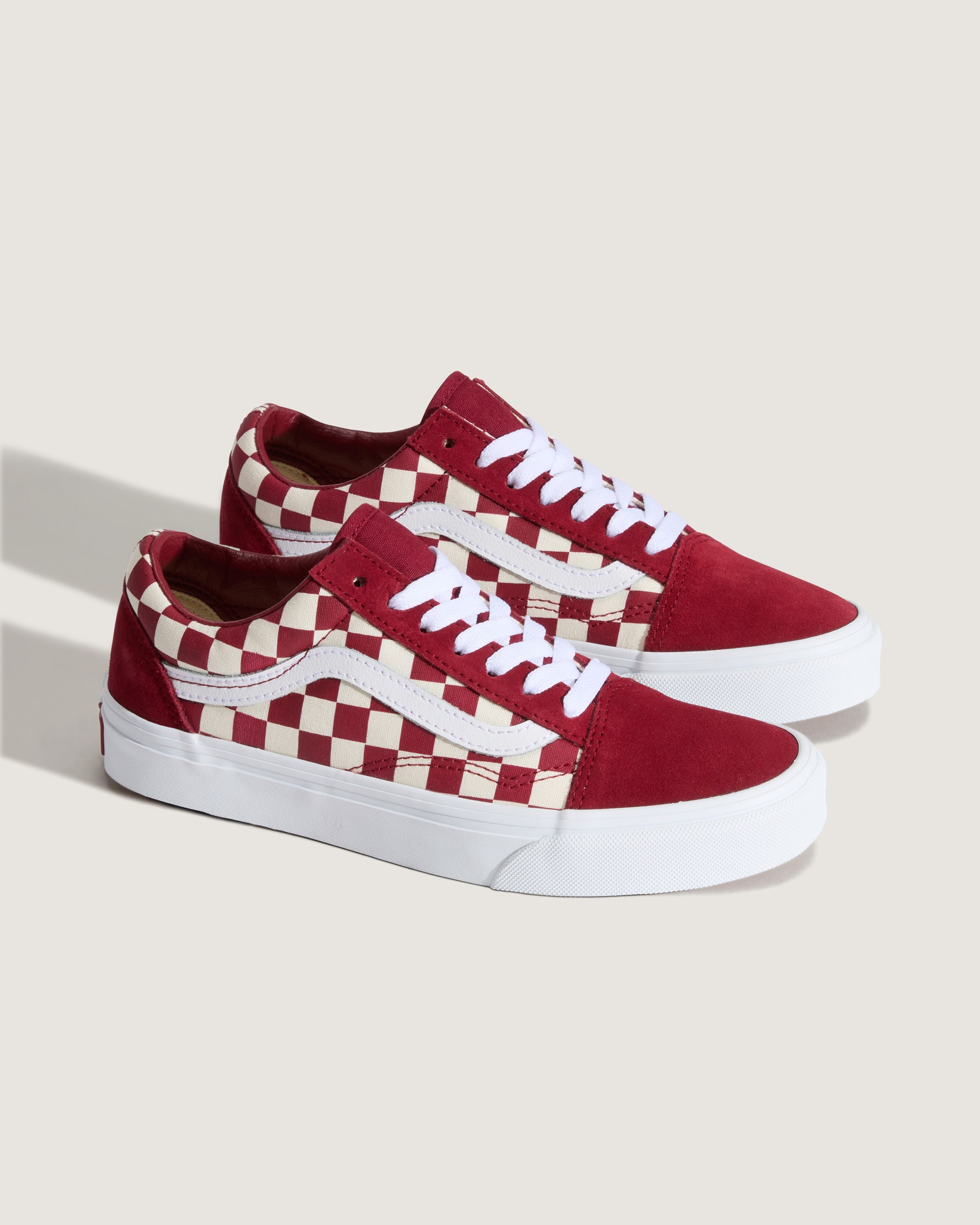 Old Skool Checkerboard Shoe VANS Checkerboard Red ALT1