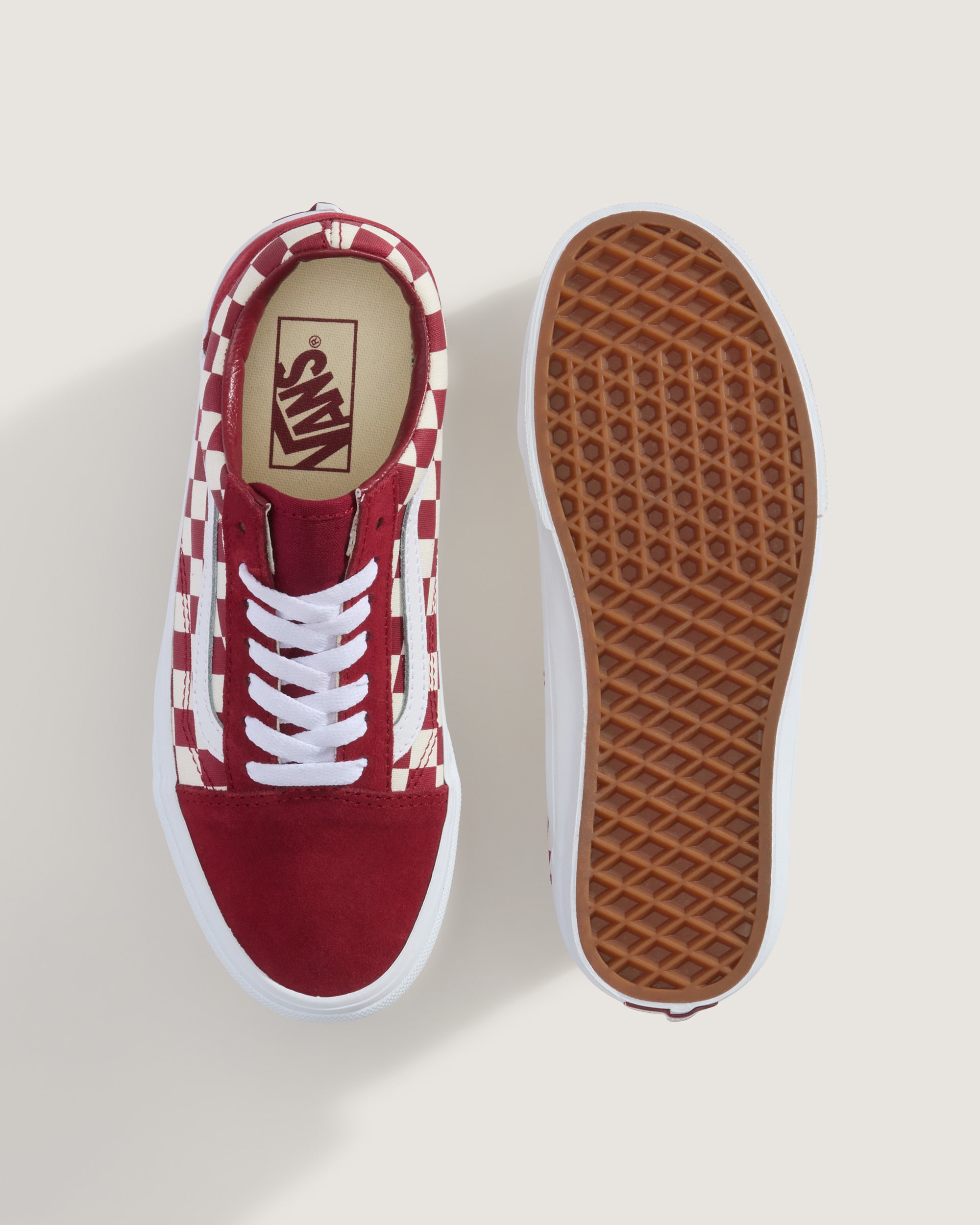 Old Skool Checkerboard Shoe VANS Checkerboard Red ALT2