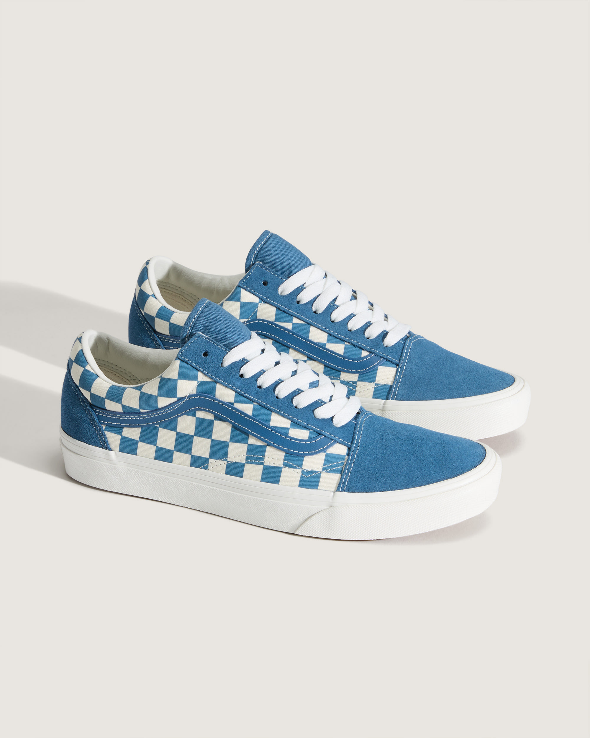 Old Skool Checkerboard Shoe VANS Checkerboard Navy Blue ALT1