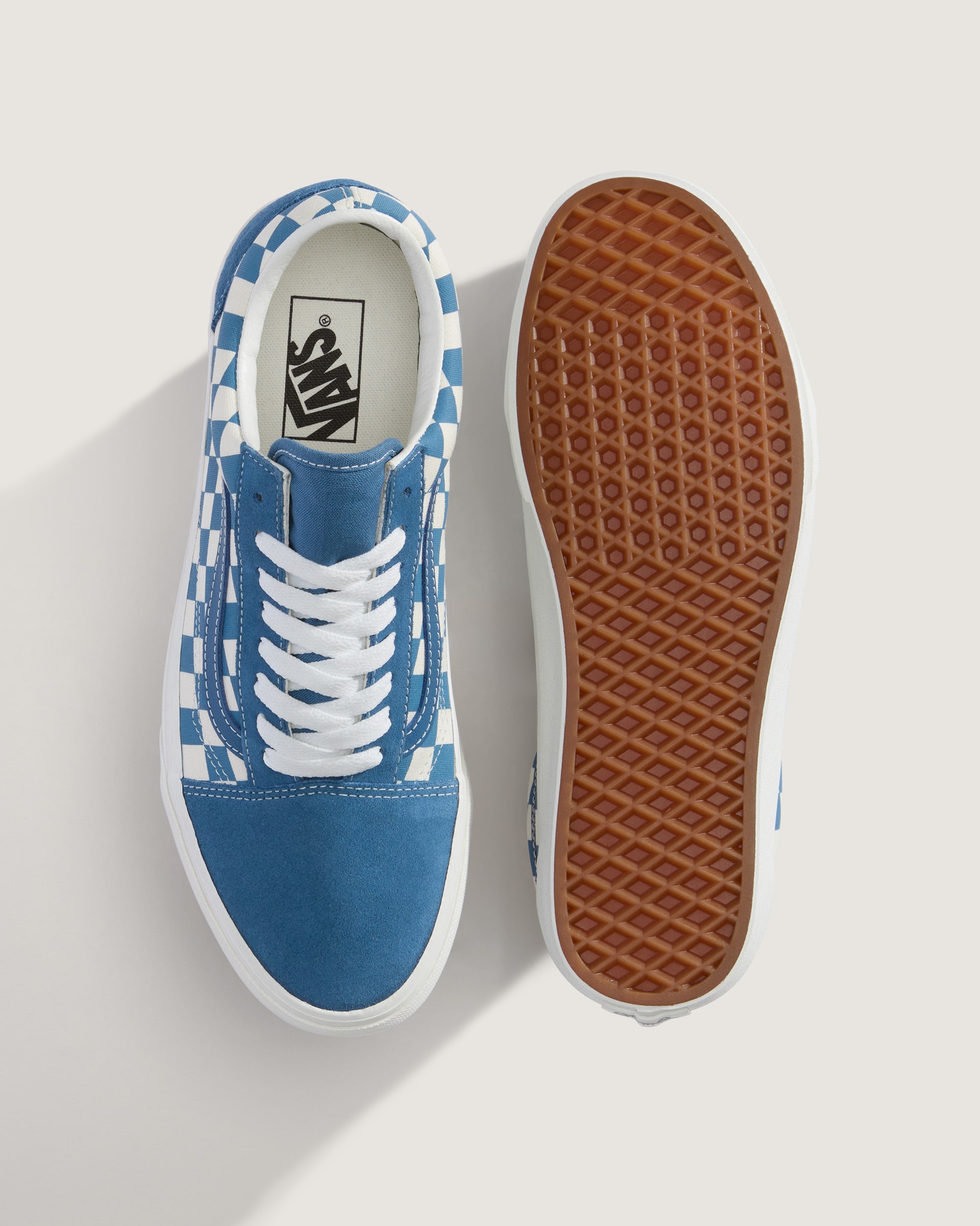 Old Skool Checkerboard Shoe VANS Checkerboard Navy Blue ALT2