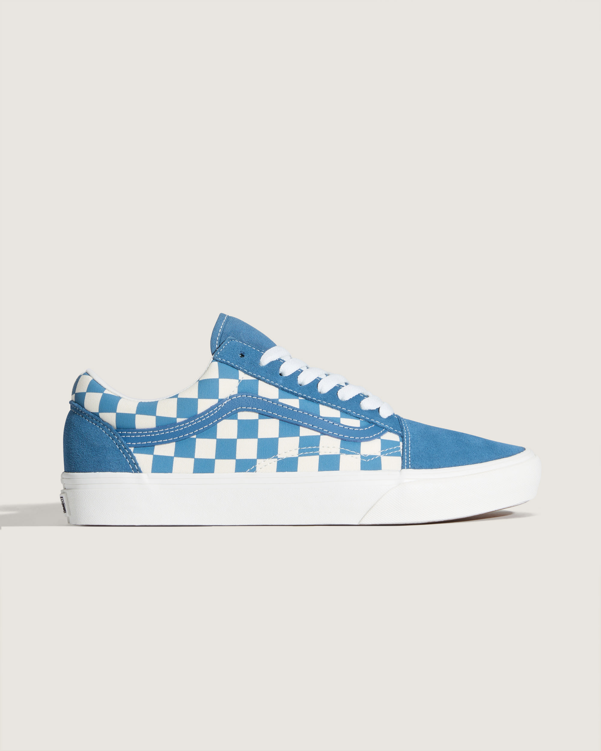 Old Skool Checkerboard Shoe VANS Checkerboard Navy Blue ALT4