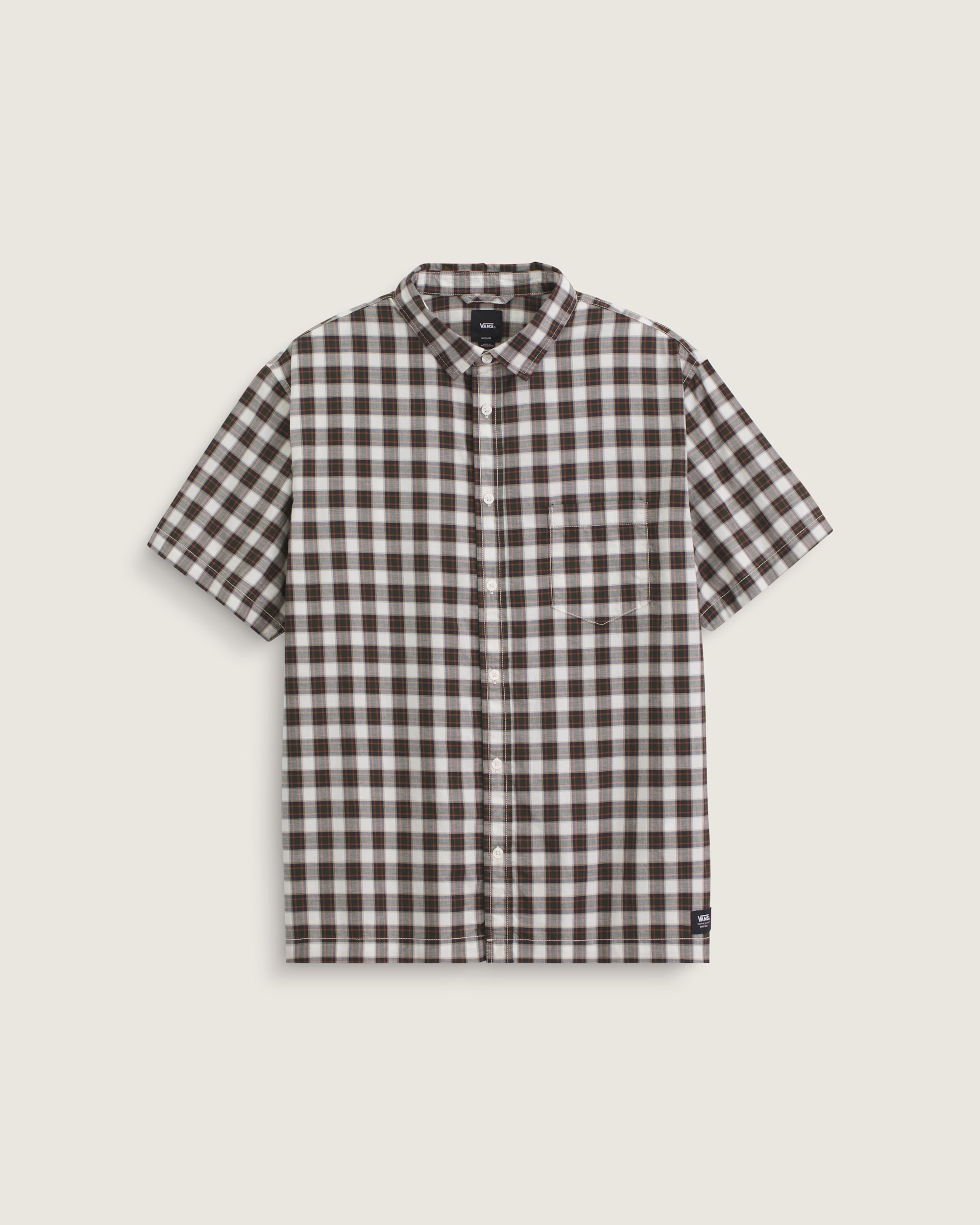 Monte Plaid Button Up Shirt VANS Egret White ALT1