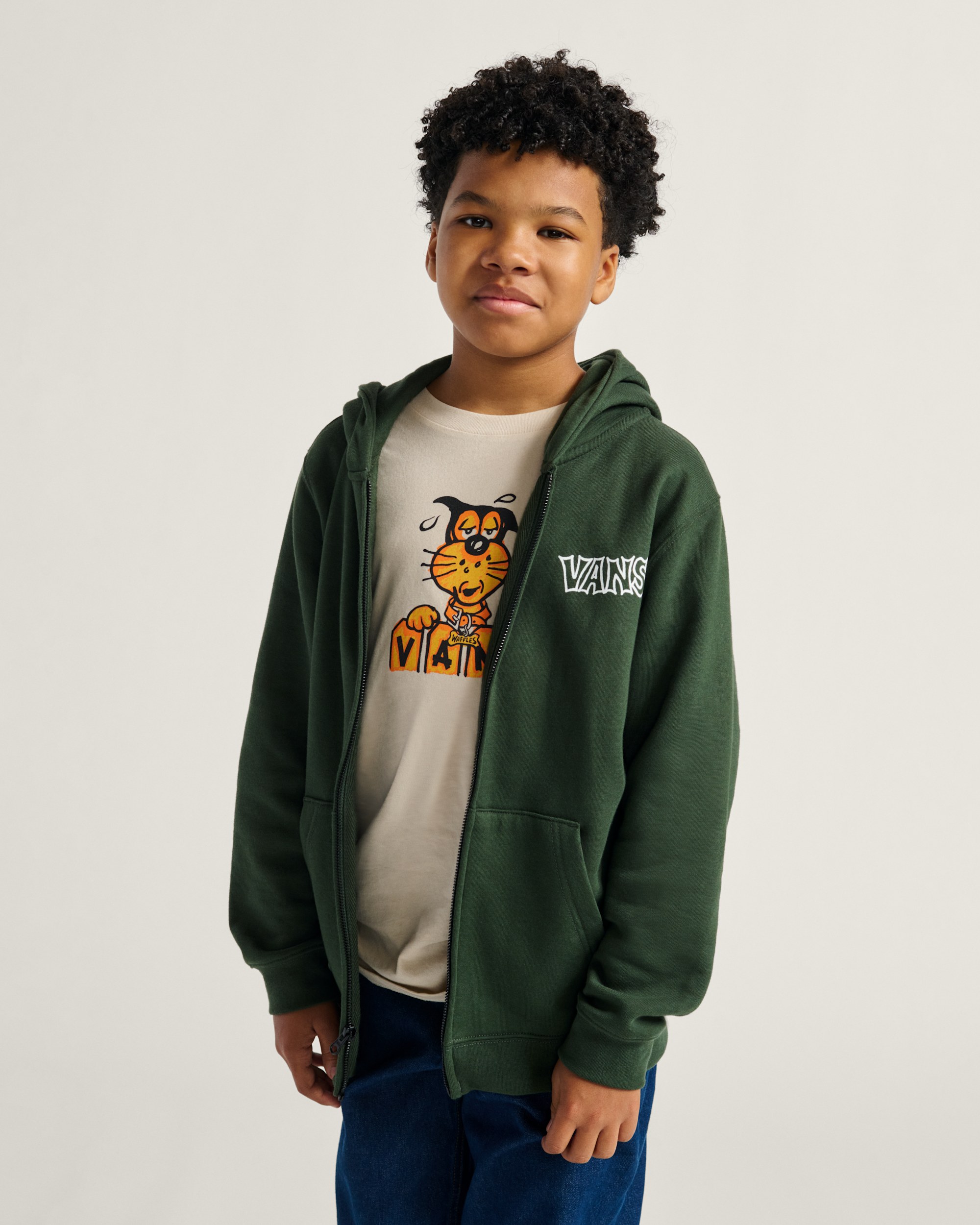 Kids Classified Zip Hoodie VANS Dried Kelp Green HERO