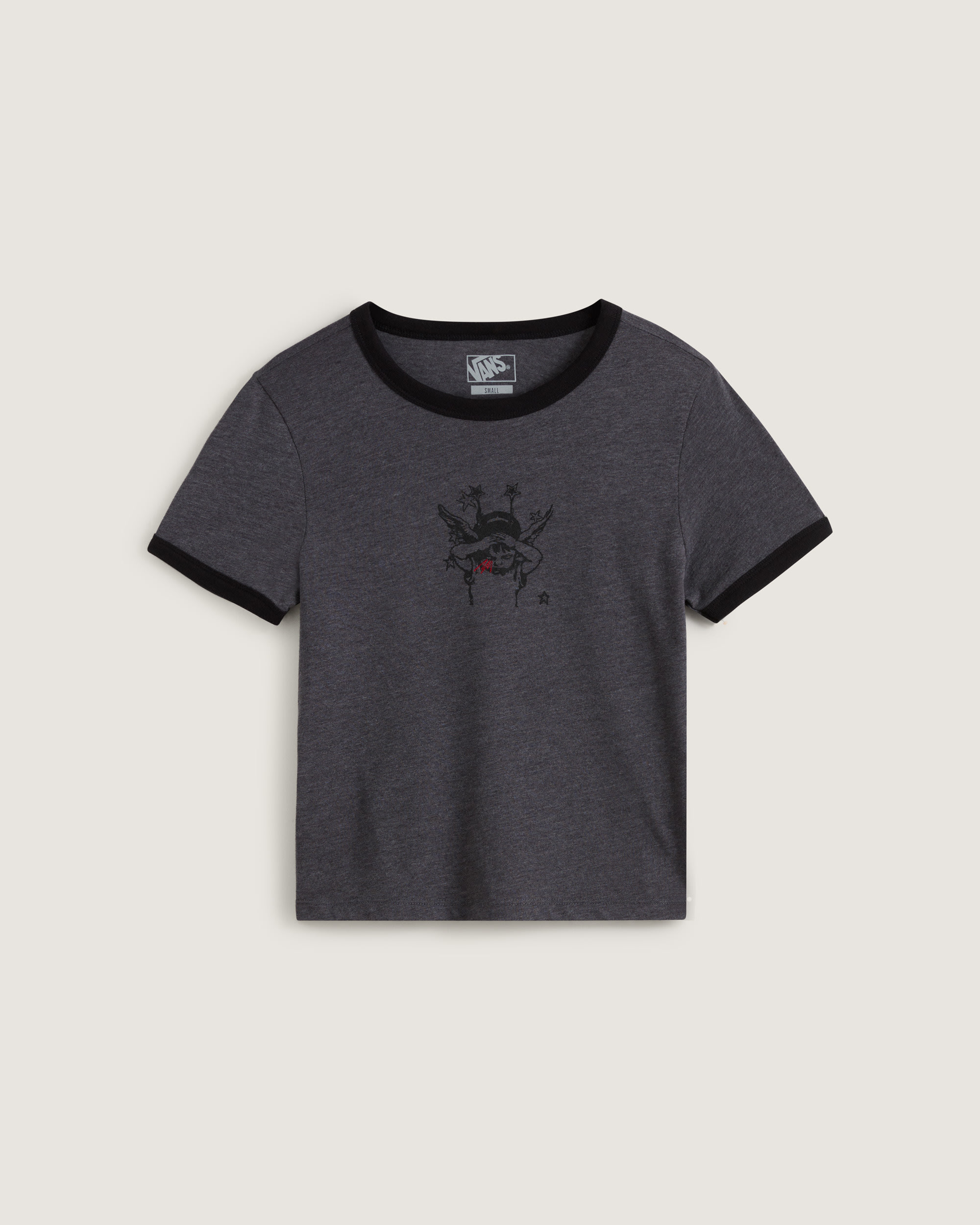 Cruzing Ringer TShirt VANS Asphalt Heather Grey HERO