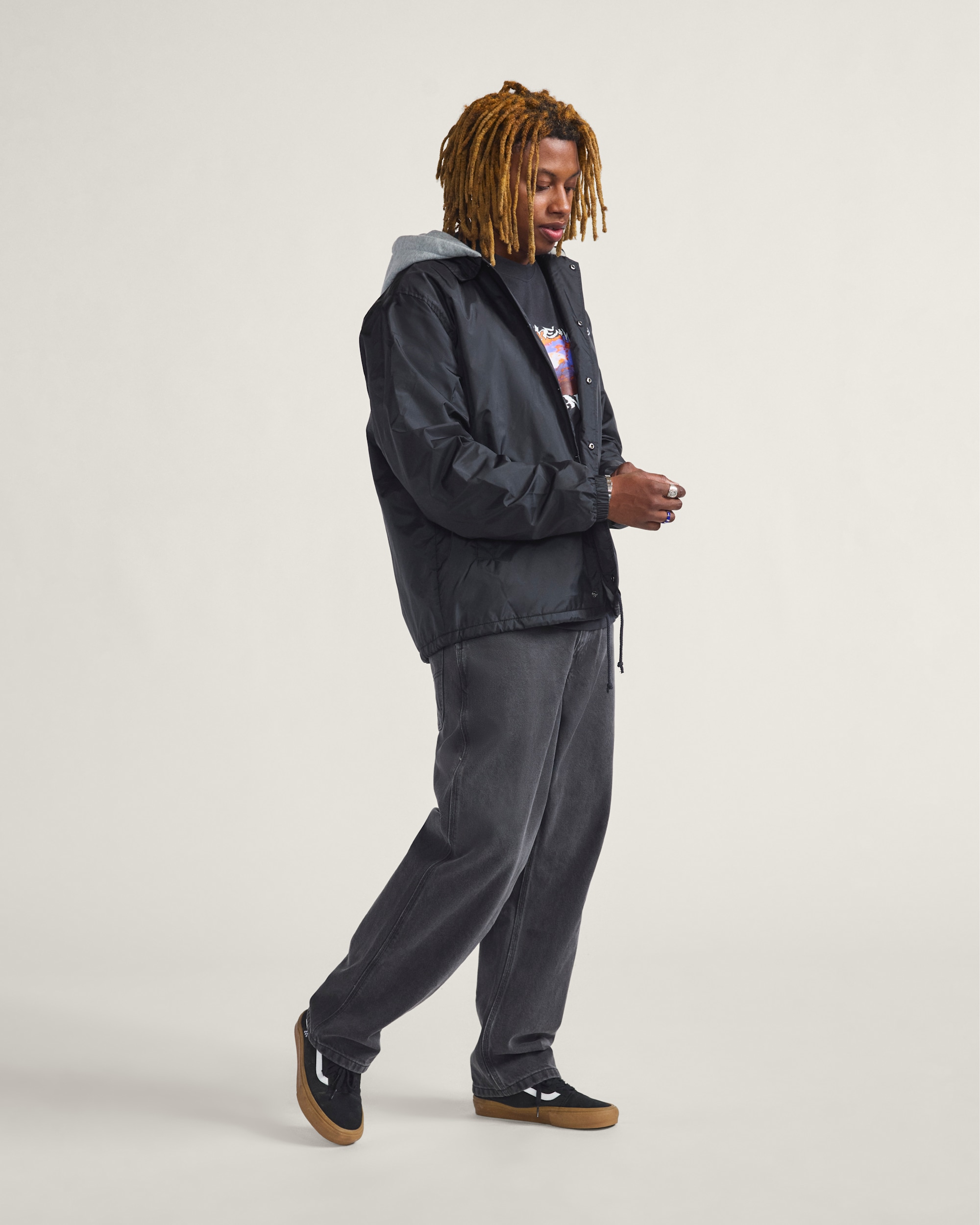 Riley Hooded Coachs Jacket VANS Black ALT4