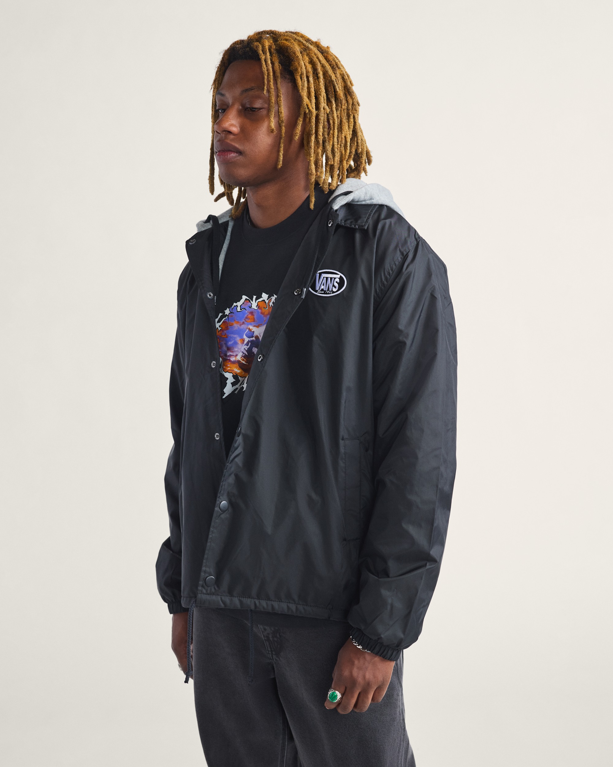 Riley Hooded Coachs Jacket VANS Black ALT2