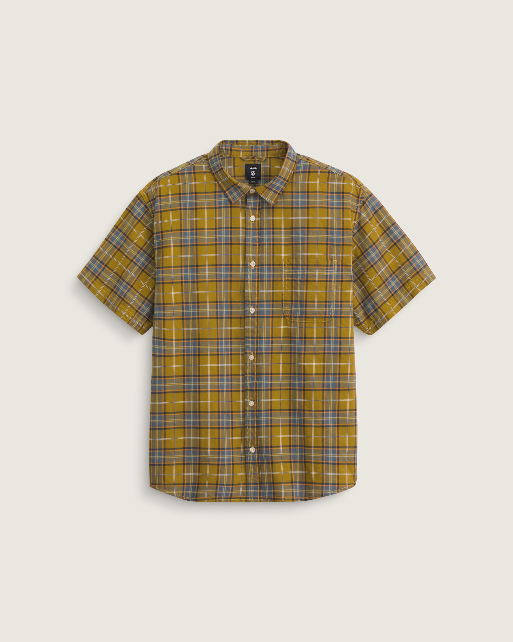 Lawson Plaid Button Up Shirt VANS Burnt Gold Yellow  Stormy Weather Blue ALT1