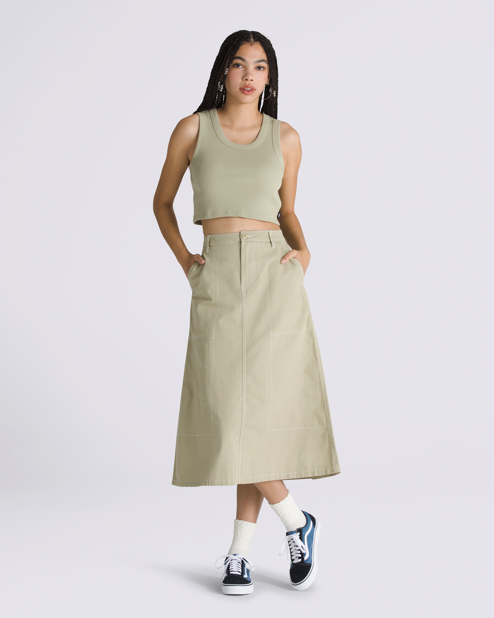 Drew Rib Tank Top VANS Elm Tan Beige ALT5
