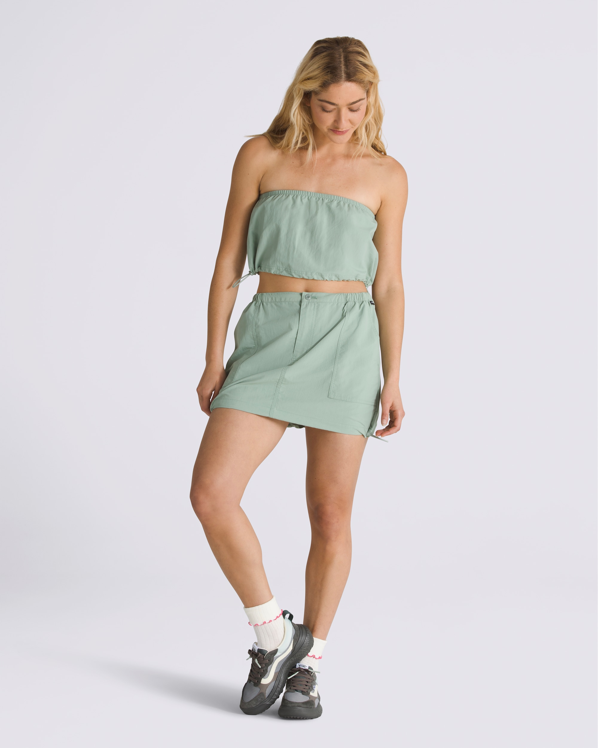 Riley Nylon Mini Skirt VANS Iceberg Green ALT1