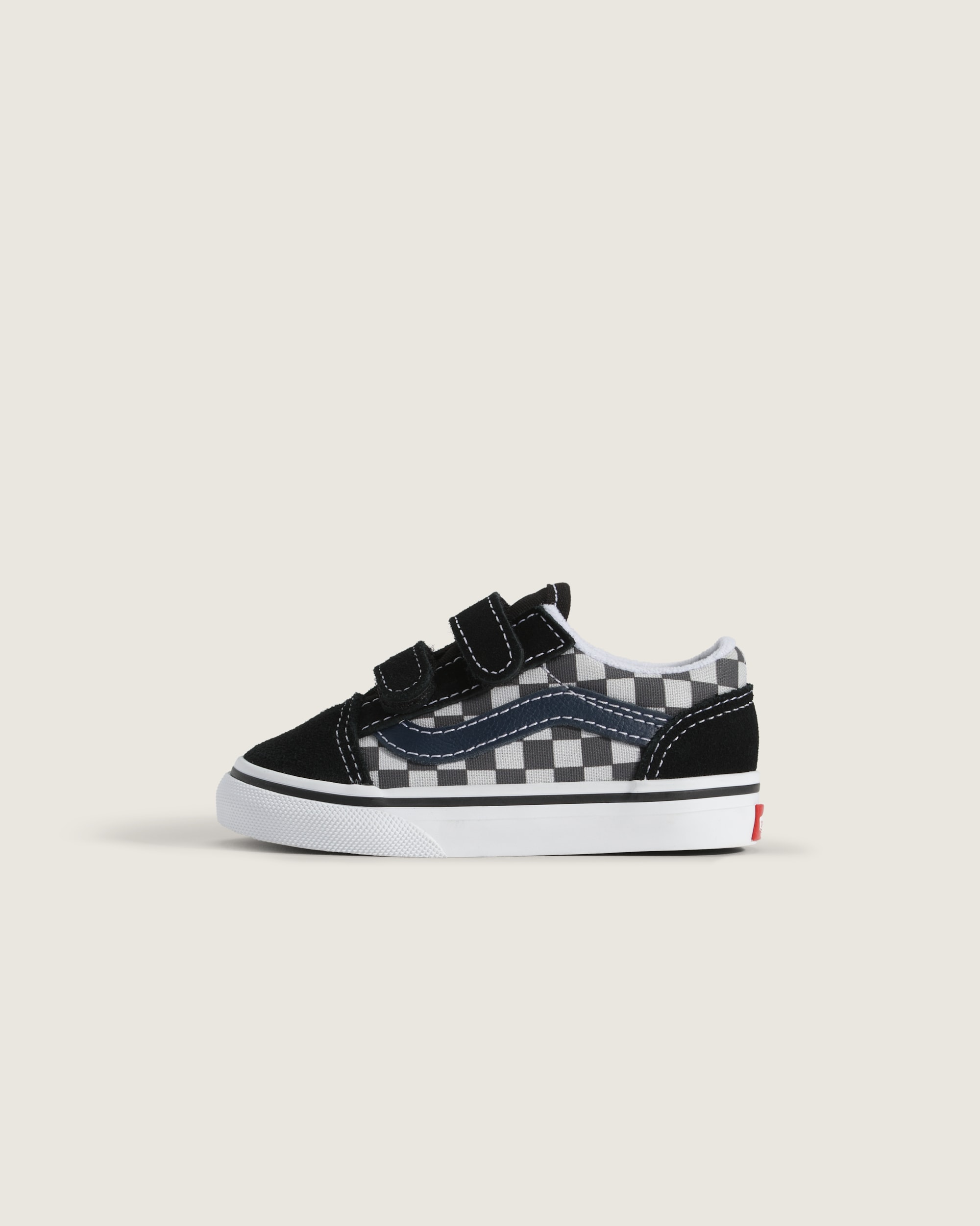 Toddler Old Skool V Checkerboard Shoe VANS Checkerboard Black  Blue HERO