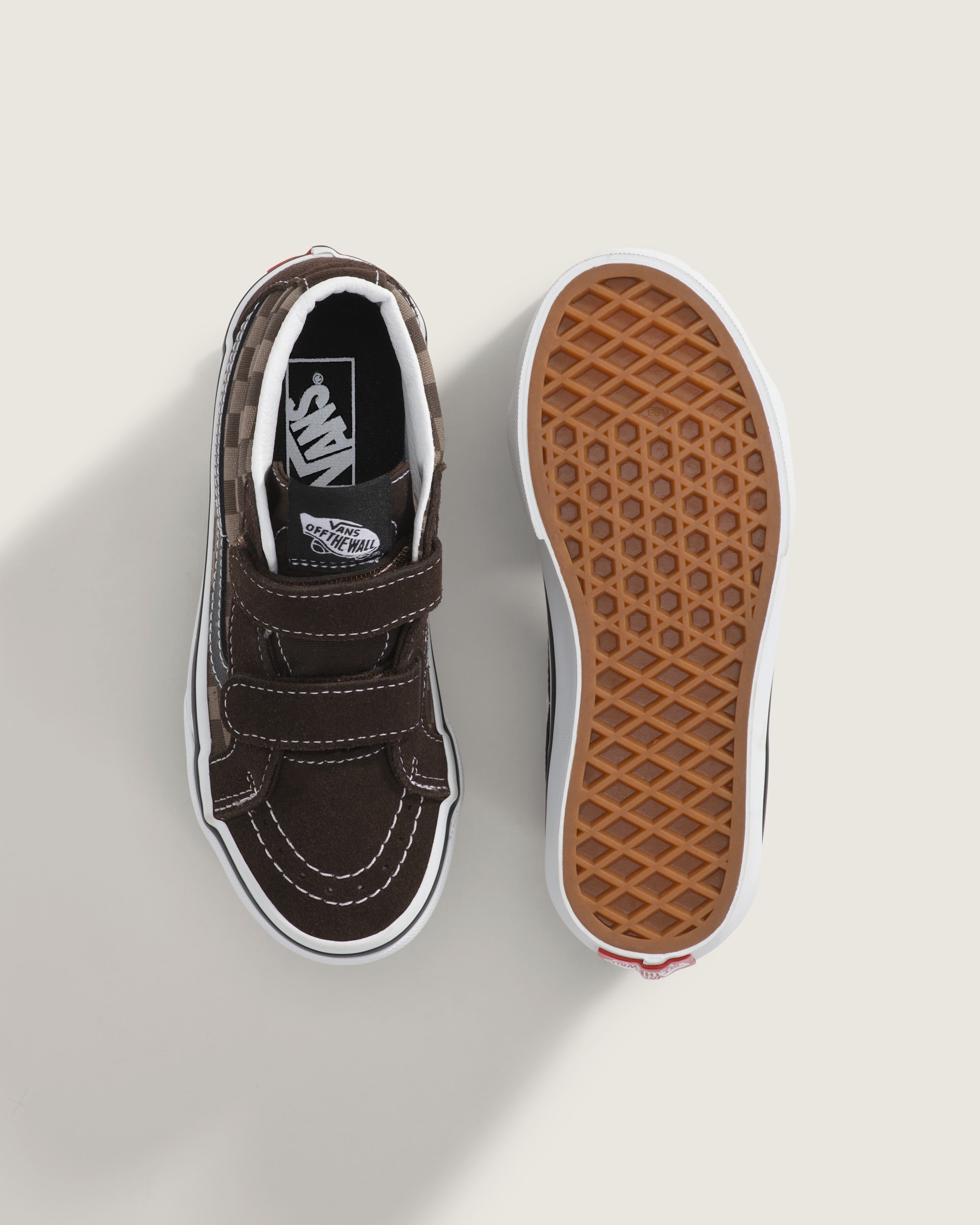 Little Kids Sk8Mid V Checkerboard Shoe VANS Checkerboard Brown ALT2