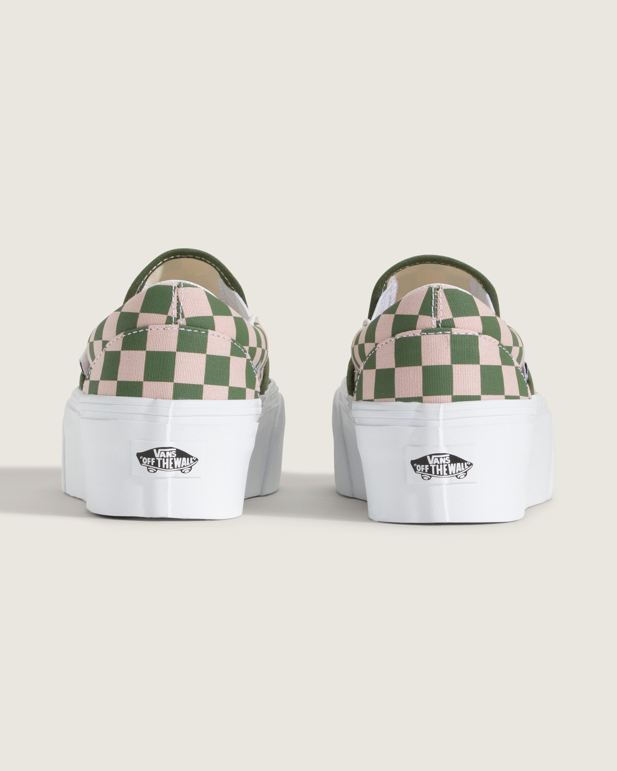 Classic SlipOn Platform Checkerboard Shoe VANS Checkerboard Sepia Rose Pink  Pine Forest Green ALT3