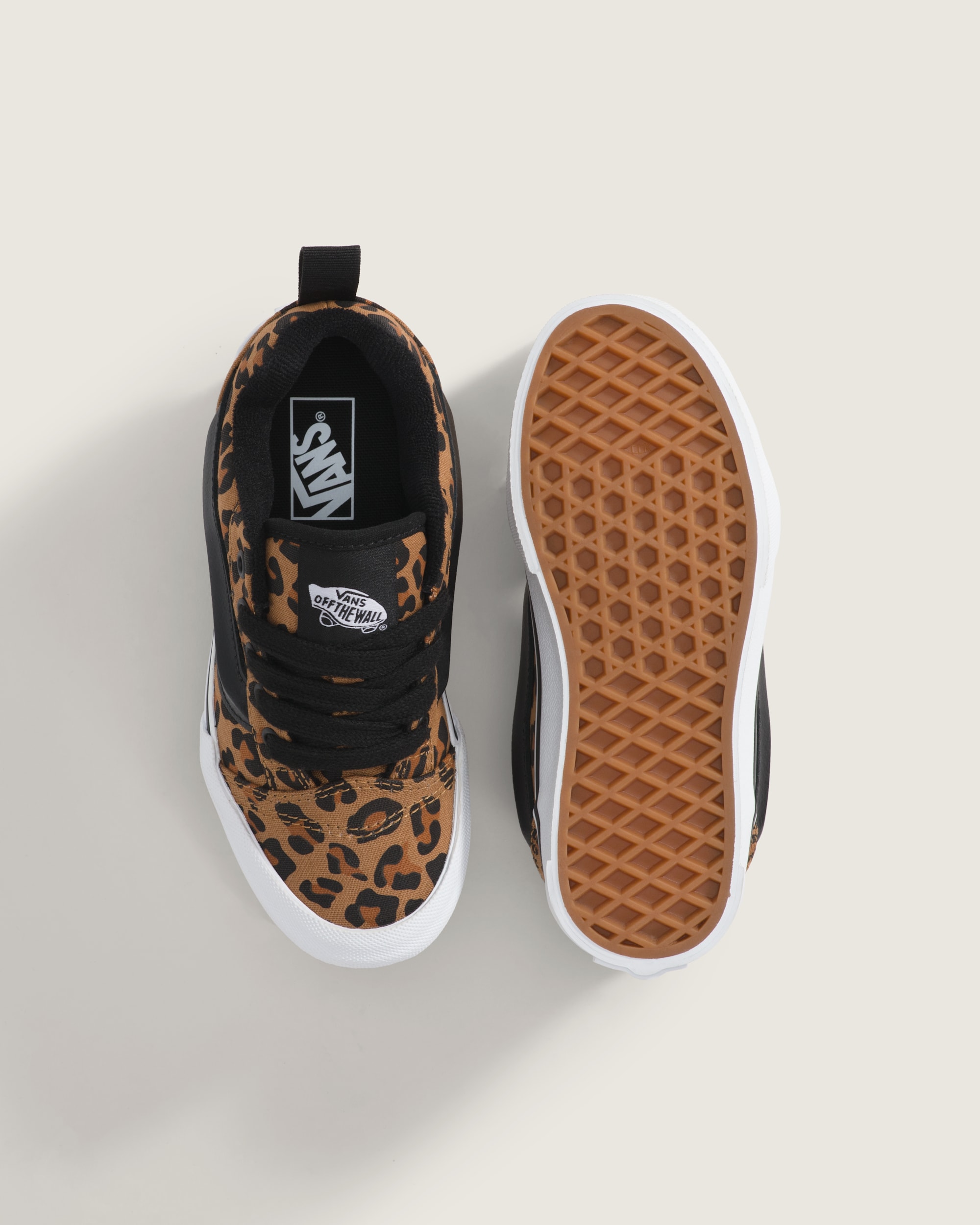 Big Kids Knu Skool Shoe VANS Leopard Brown  Black ALT2