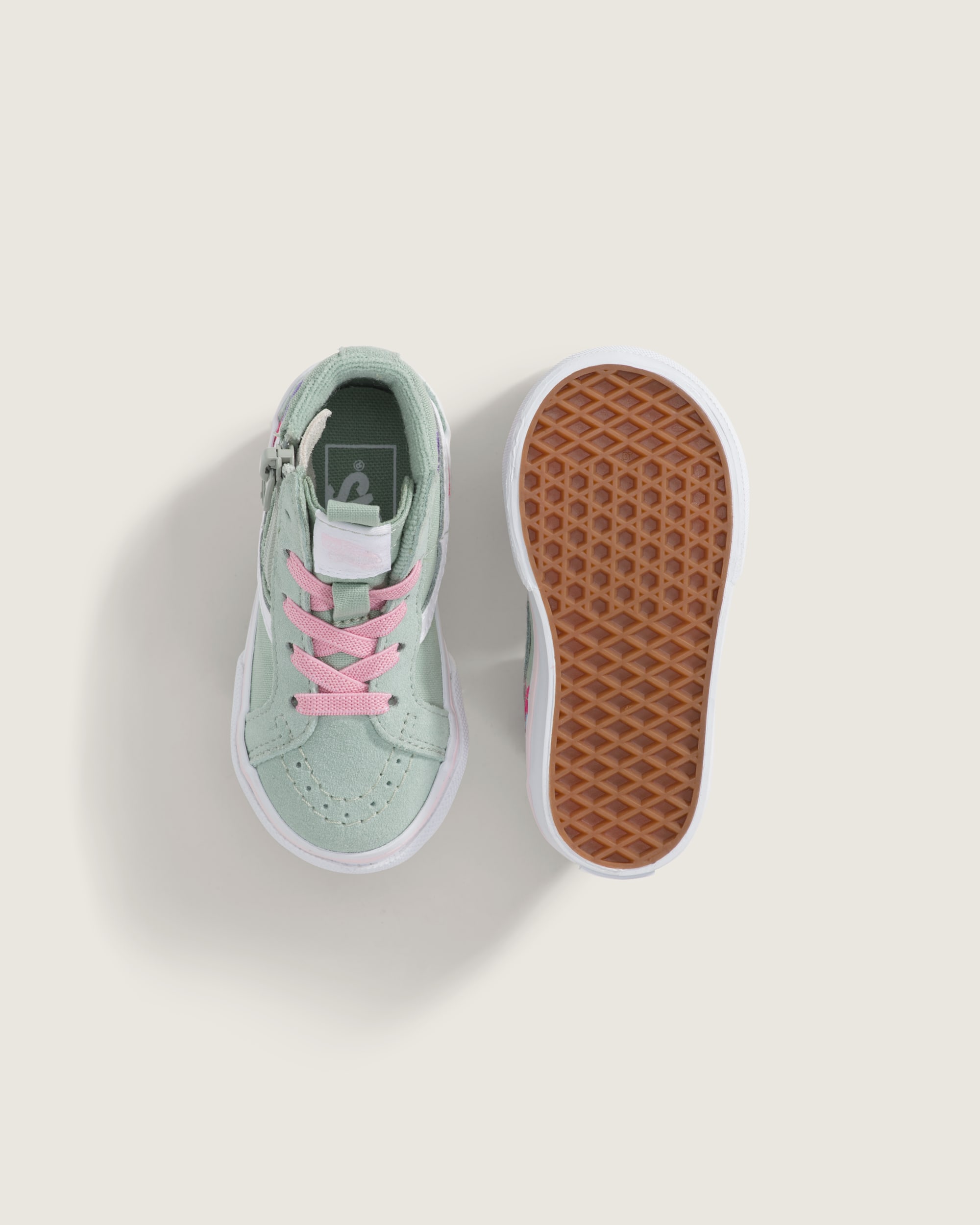 Toddler Sk8Hi Side Zip Shoe VANS Grey  Olive Green ALT2