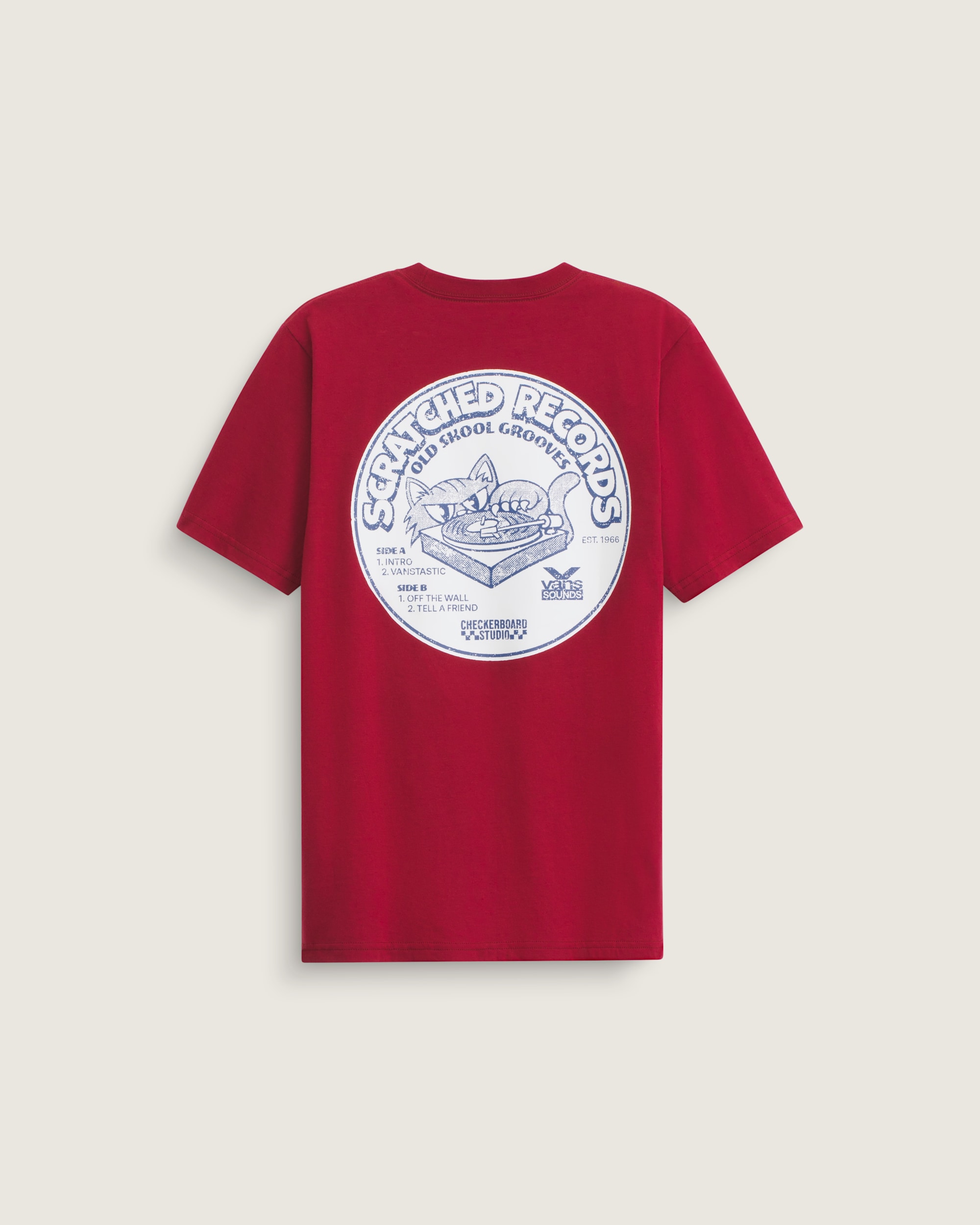 Kids Scratched Records TShirt VANS Bordeaux Red HERO