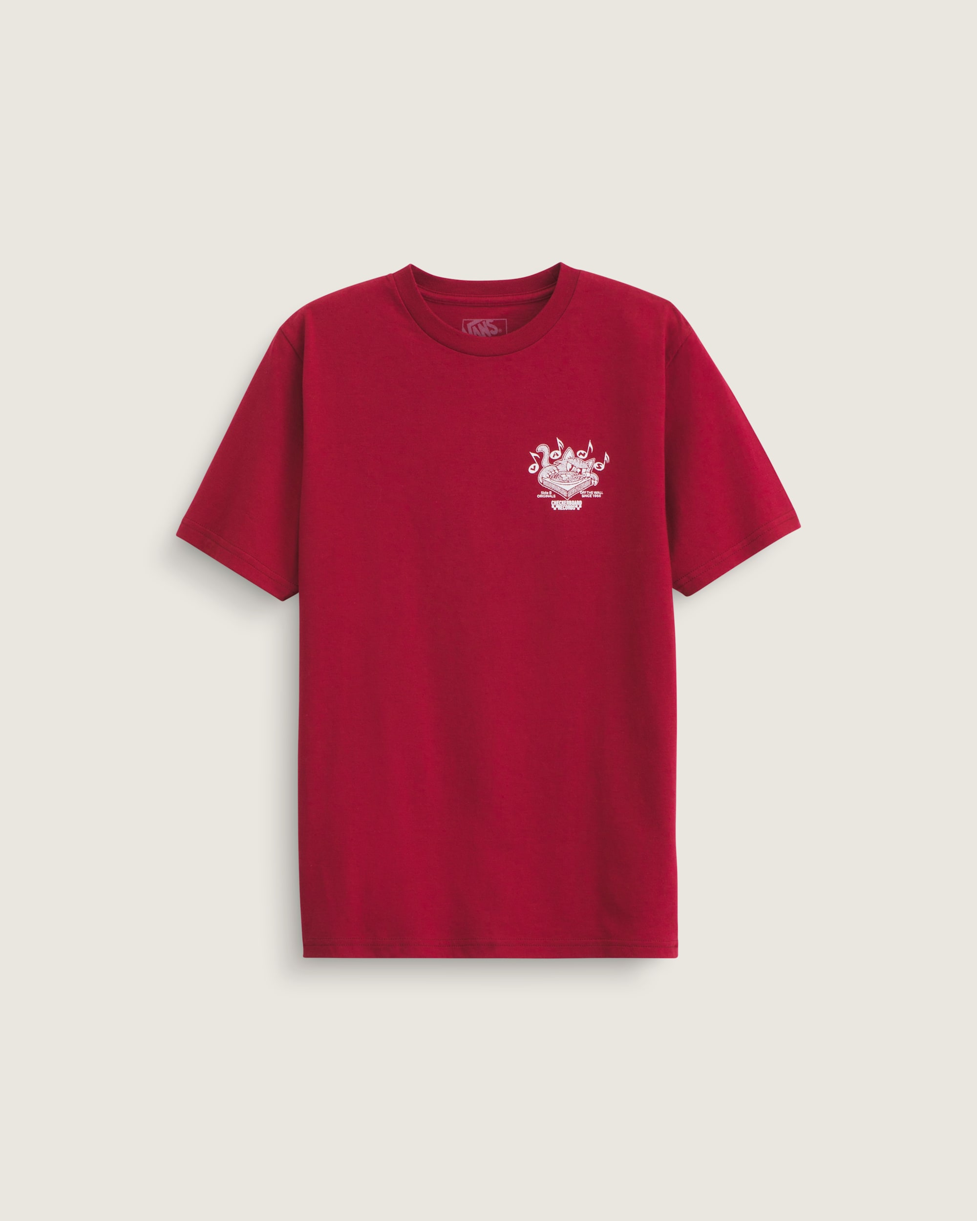 Kids Scratched Records TShirt VANS Bordeaux Red ALT1