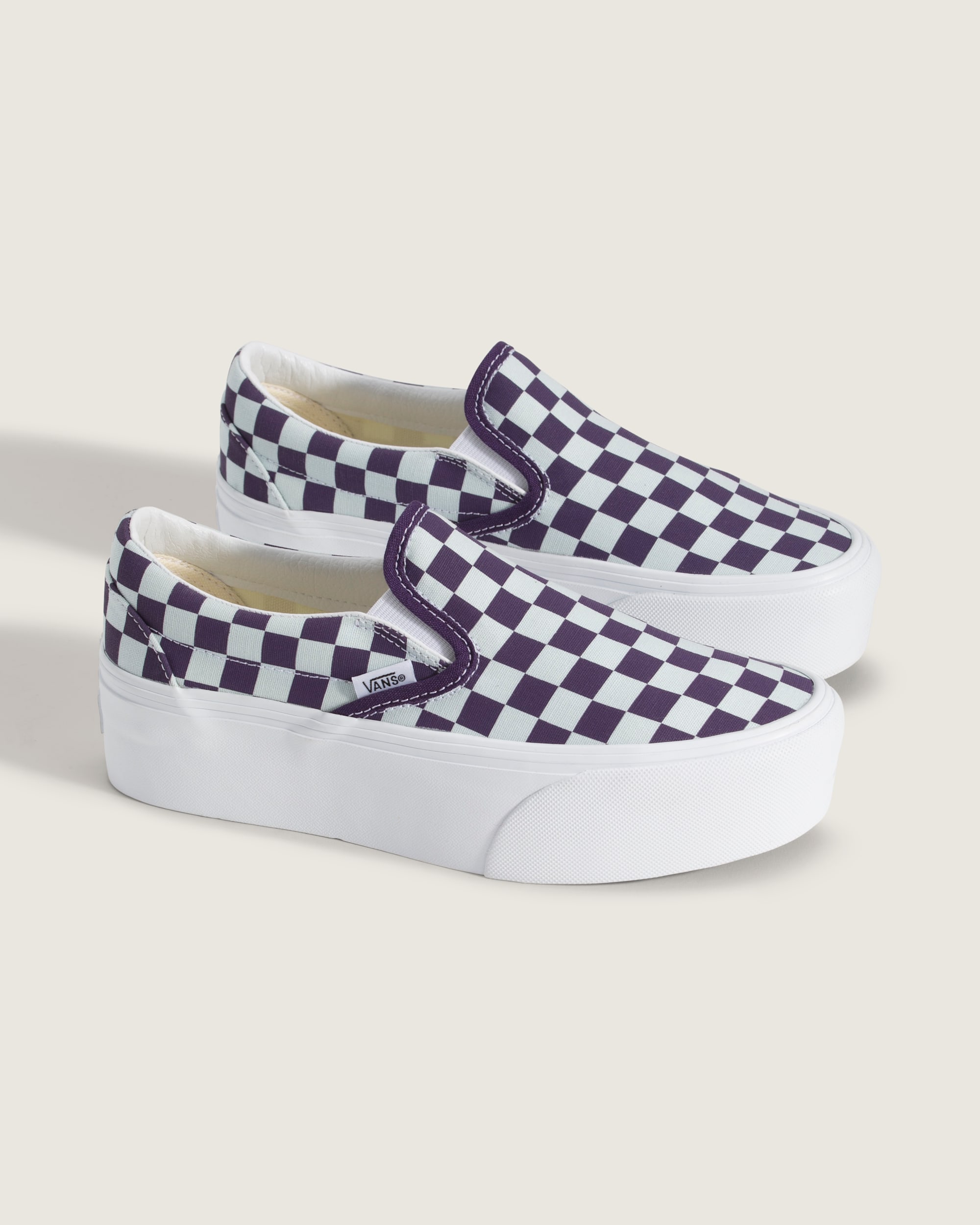 Classic Slip-On Platform Checkerboard Shoe