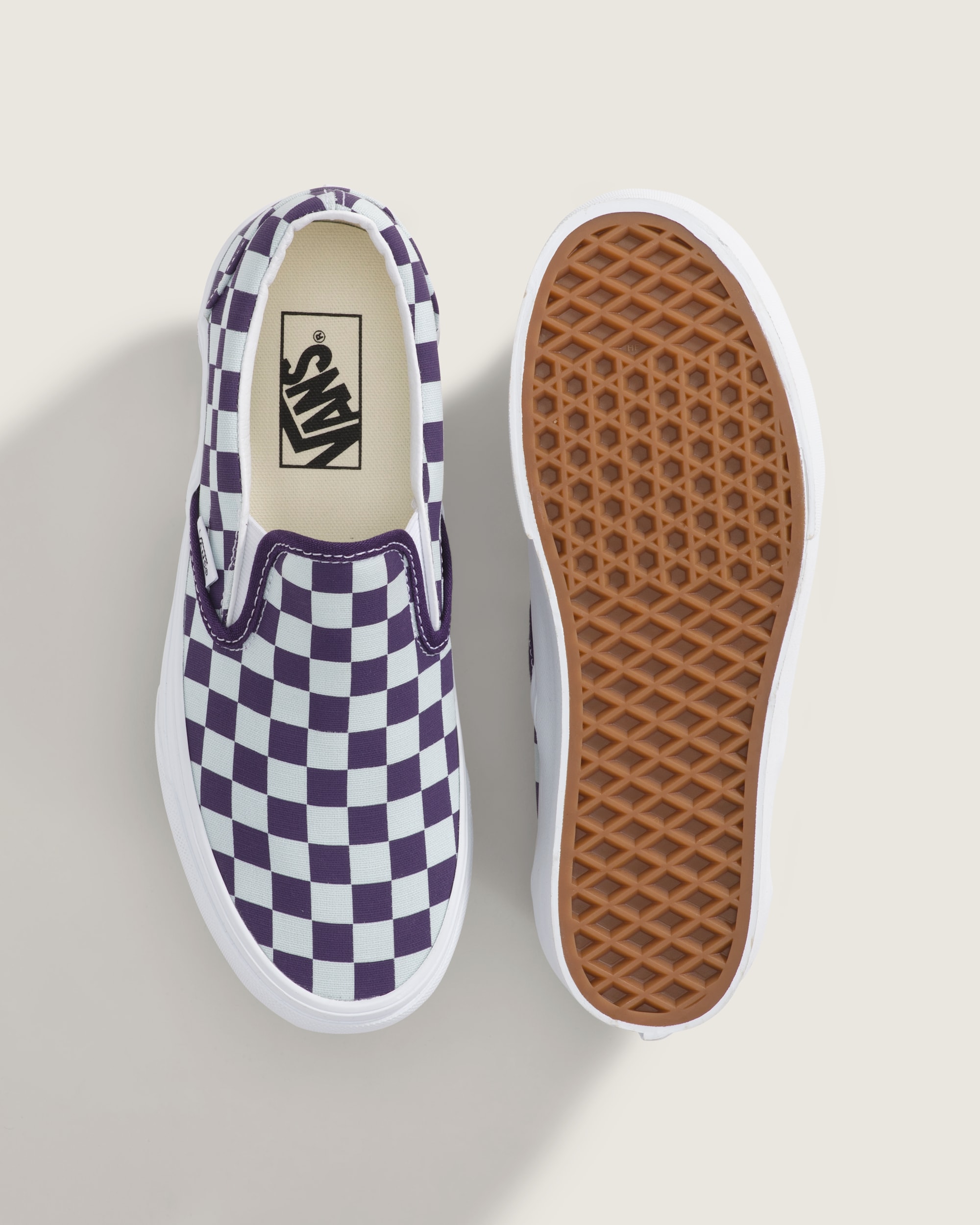 Classic SlipOn Platform Checkerboard Shoe VANS Checkerboard Mist Blue  Gothic Grape Purple ALT2