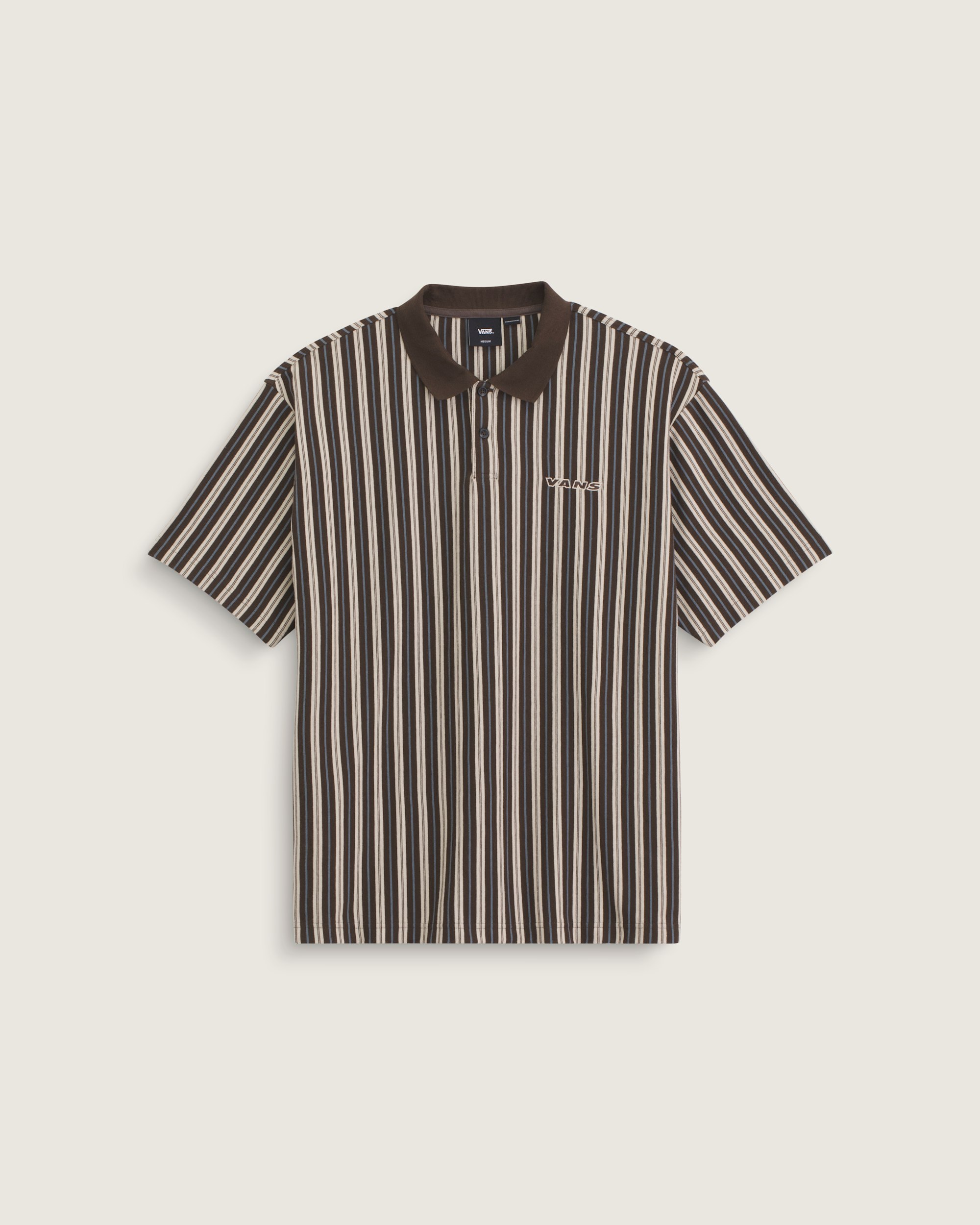 Layton Stripe Polo Shirt VANS Demitasse Brown HERO