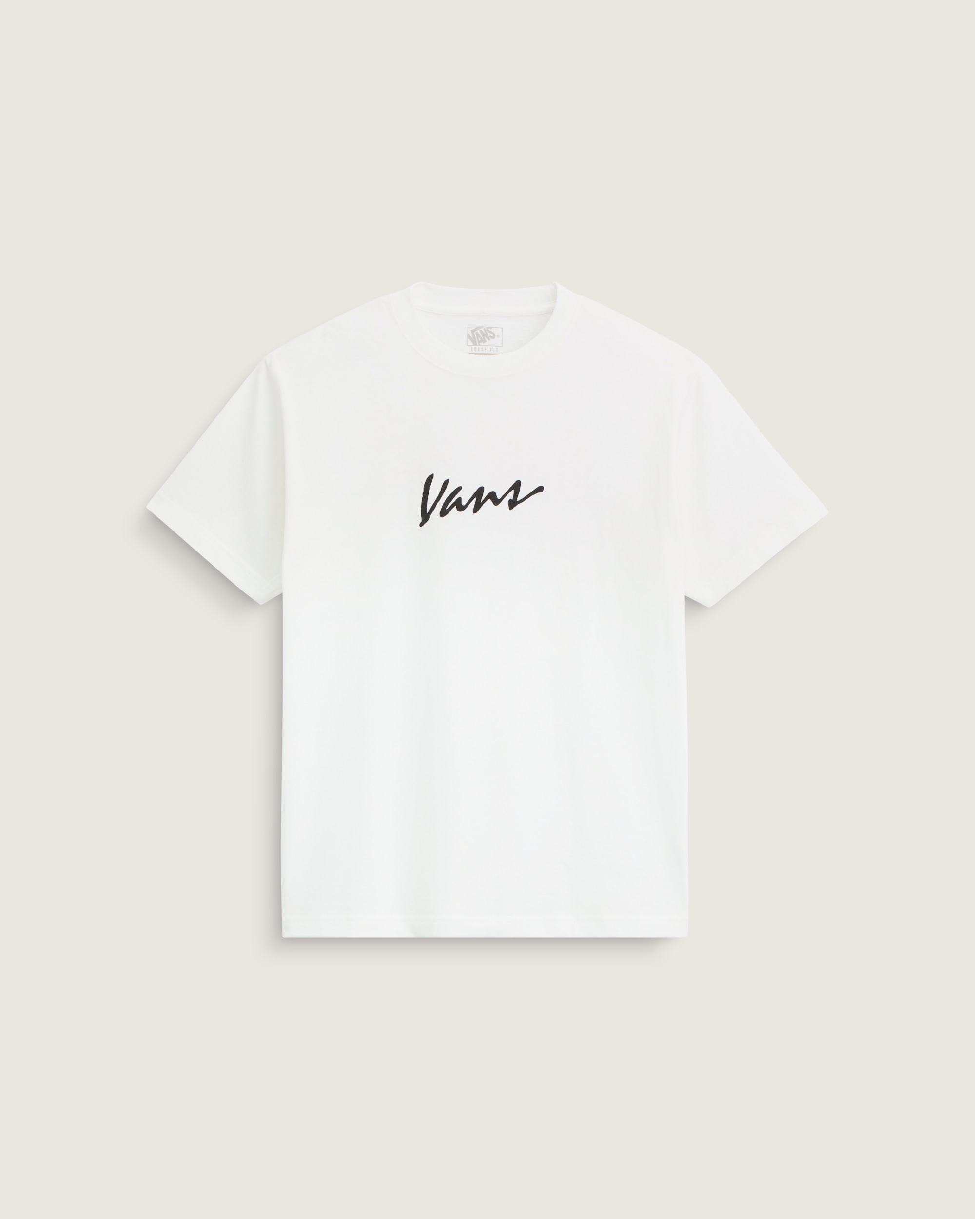 Classic Script TShirt VANS Marshmallow White  Black HERO